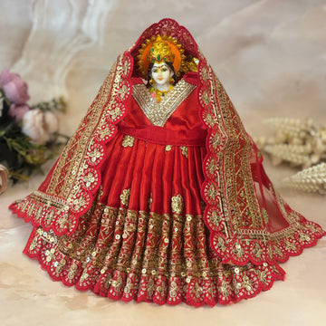 Handmade Rajlaxmi Mata Rani Dress - Designer Laddu Gopal Dress, Kanha Ji Poshak, Bal Gopal Dress for Janmashtami Festival