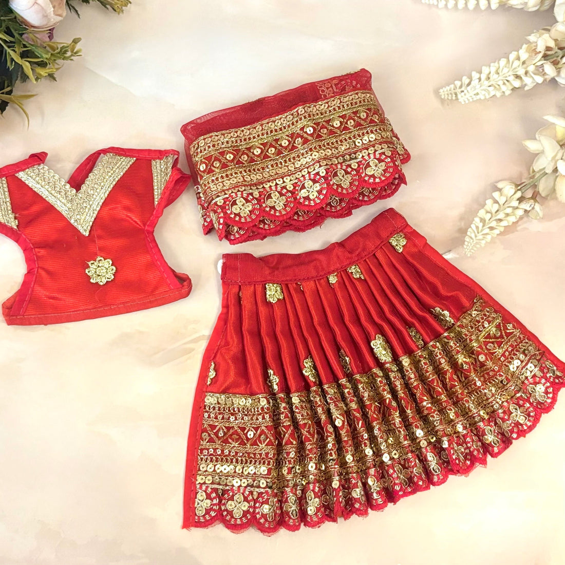 Handmade Rajlaxmi Mata Rani Dress - Designer Laddu Gopal Dress, Kanha Ji Poshak, Bal Gopal Dress for Janmashtami Festival