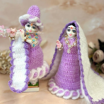 Handmade Lavender Snehlata Woollen Laddu Gopal Dress | Designer Kanha Ji Poshak for Janmashtami | Fancy Bal Gopal & Krishna Ji Dress