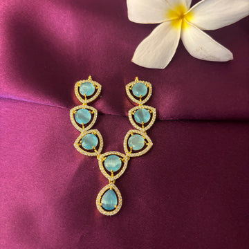 Handmade Neelmani Aqua Necklace - Designer Laddu Gopal Dress, Fancy Kanha Ji Poshak for Janmashtami, Bal Gopal & Krishna Ji Dress