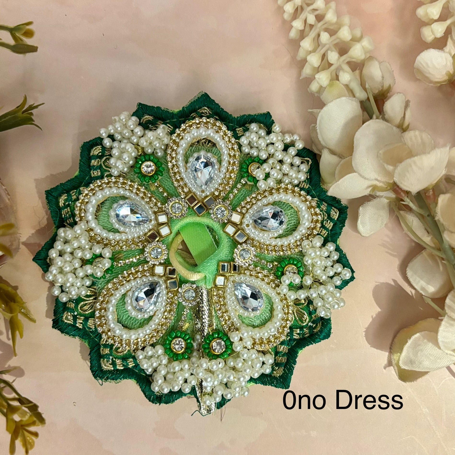 Handmade Teej Special Green Laddu Gopal Dress | Designer Kanha Ji Poshak | Fancy Bal Gopal Dress for Janmashtami Celebrations