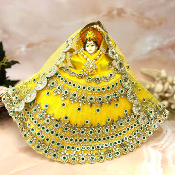 Handmade Suvarna Ratna Mata Rani Dress - Designer Laddu Gopal Poshak for Janmashtami, Fancy Kanha Ji Dress, Bal Gopal & Krishna Ji Dress