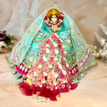 Handmade Padmaraga Mata Rani Dress - Designer Laddu Gopal Poshak for Janmashtami | Fancy Bal Gopal & Kanha Ji Dress