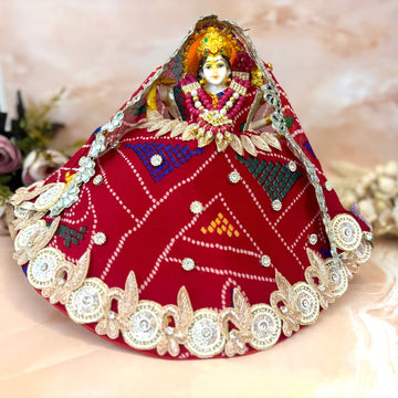 Handmade Ambika Mata Rani Dress - Designer Laddu Gopal Poshak for Janmashtami, Fancy Kanha Ji Dress, Bal Gopal & Krishna Ji Attire