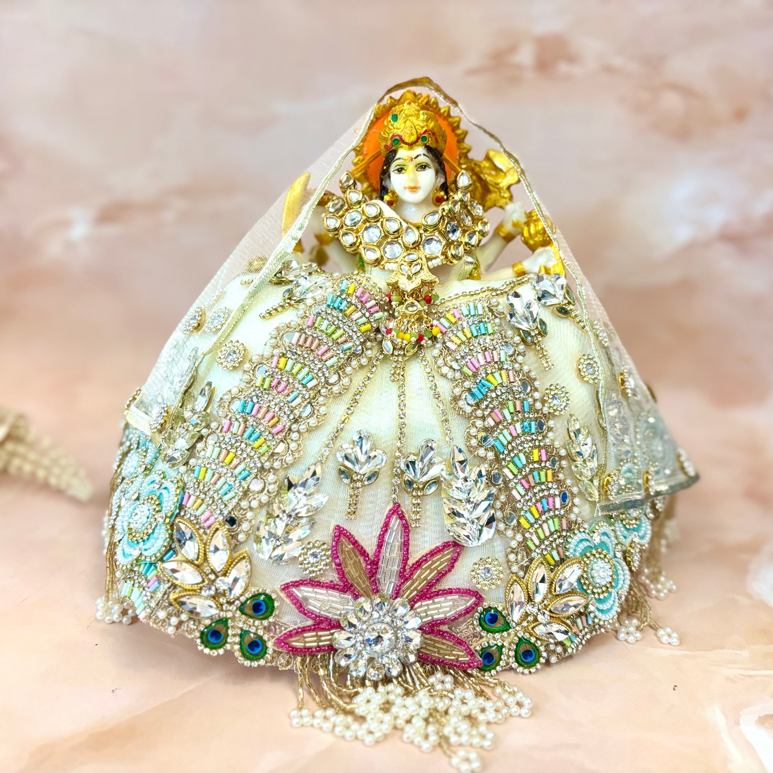 Handmade Chandri Mata Rani Dress - Designer Laddu Gopal Dress, Kanha Ji Poshak, and Bal Gopal Dress for Janmashtami Festival