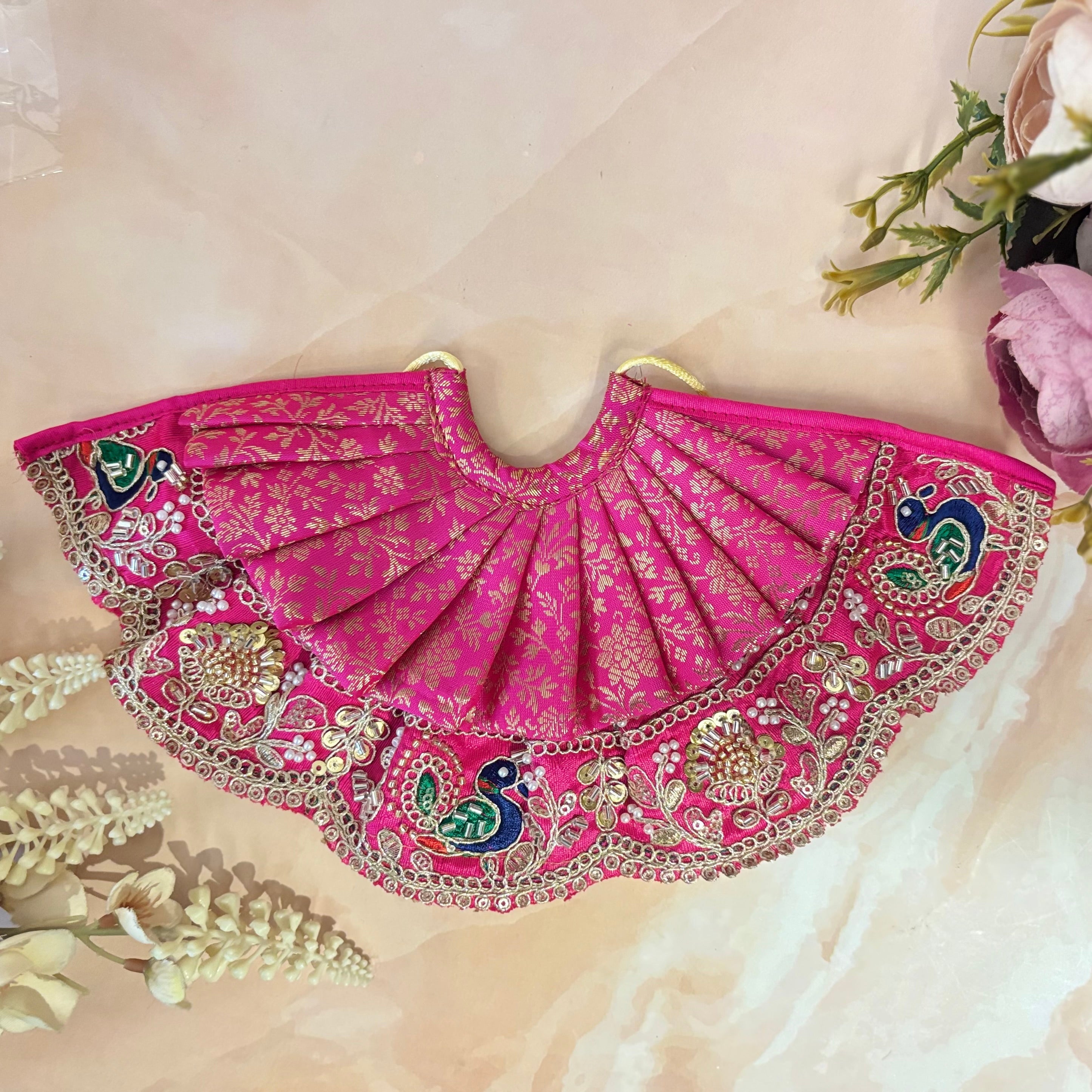 Handmade Rajshri Mata Rani Dress - Designer Laddu Gopal Poshak, Fancy Kanha Ji Dress for Janmashtami, Bal Gopal & Krishna Ji Celebration