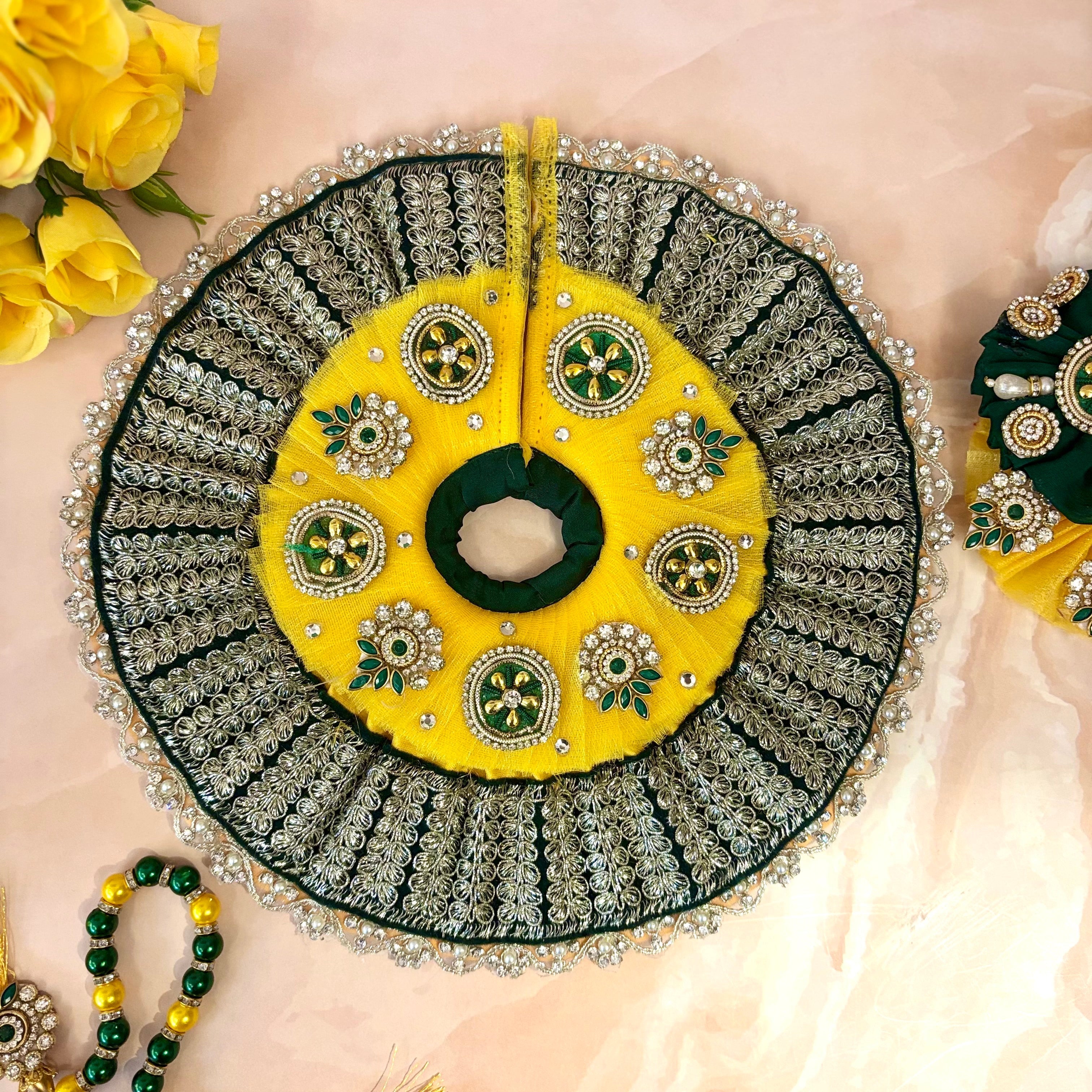 Handmade Yellow Laddu Gopal Dress - Designer Kanha Ji Poshak for Janmashtami | Fancy Bal Gopal Dress & Krishna Ji Dress