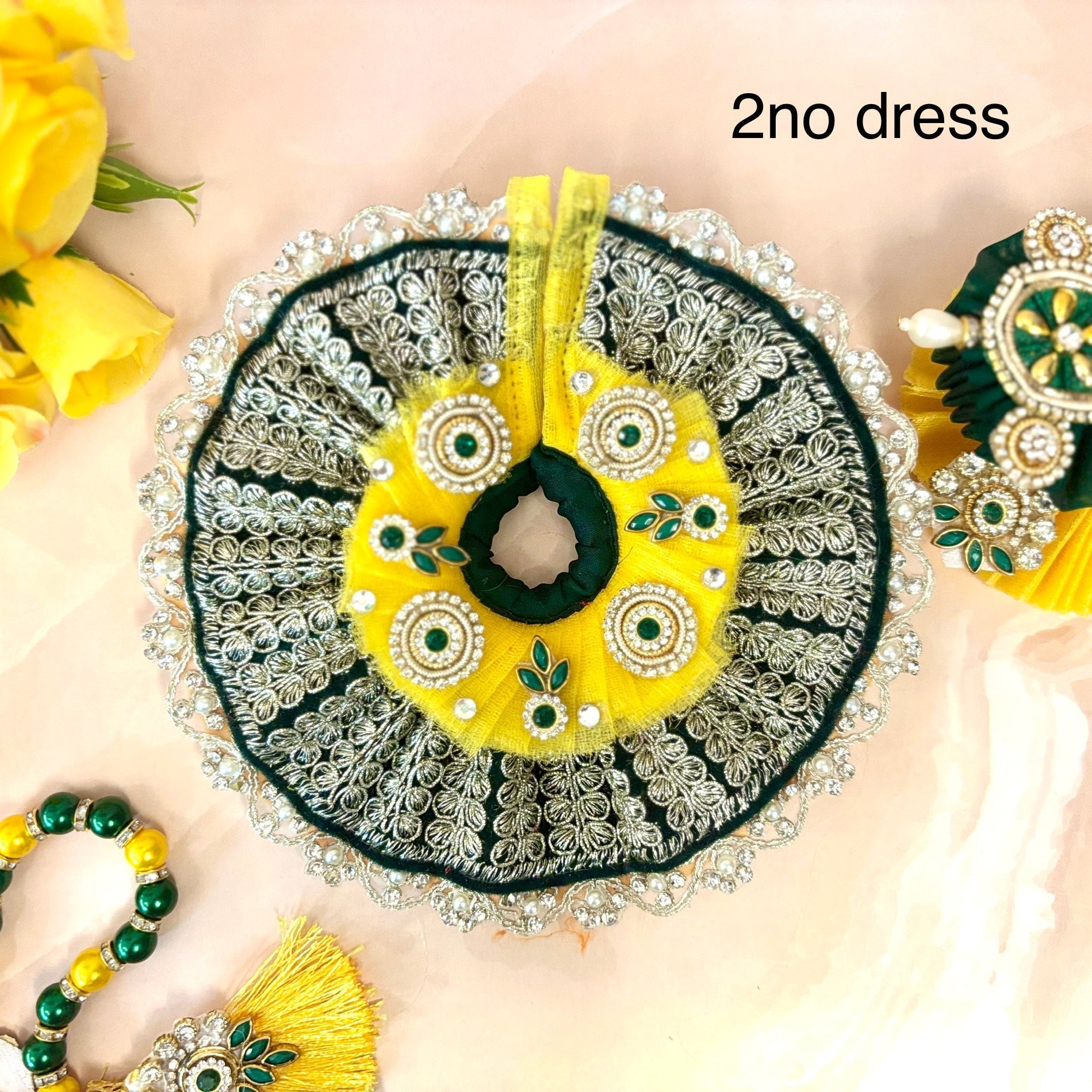 Handmade Yellow Laddu Gopal Dress - Designer Kanha Ji Poshak for Janmashtami | Fancy Bal Gopal Dress & Krishna Ji Dress
