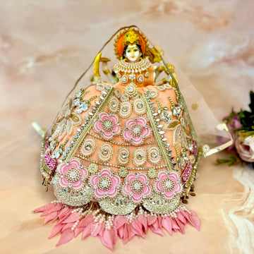 Handmade Kamal Pushp Mata Rani Dress - Designer Laddu Gopal Poshak, Fancy Kanha Ji Dress for Janmashtami, Bal Gopal & Krishna Ji Celebrations