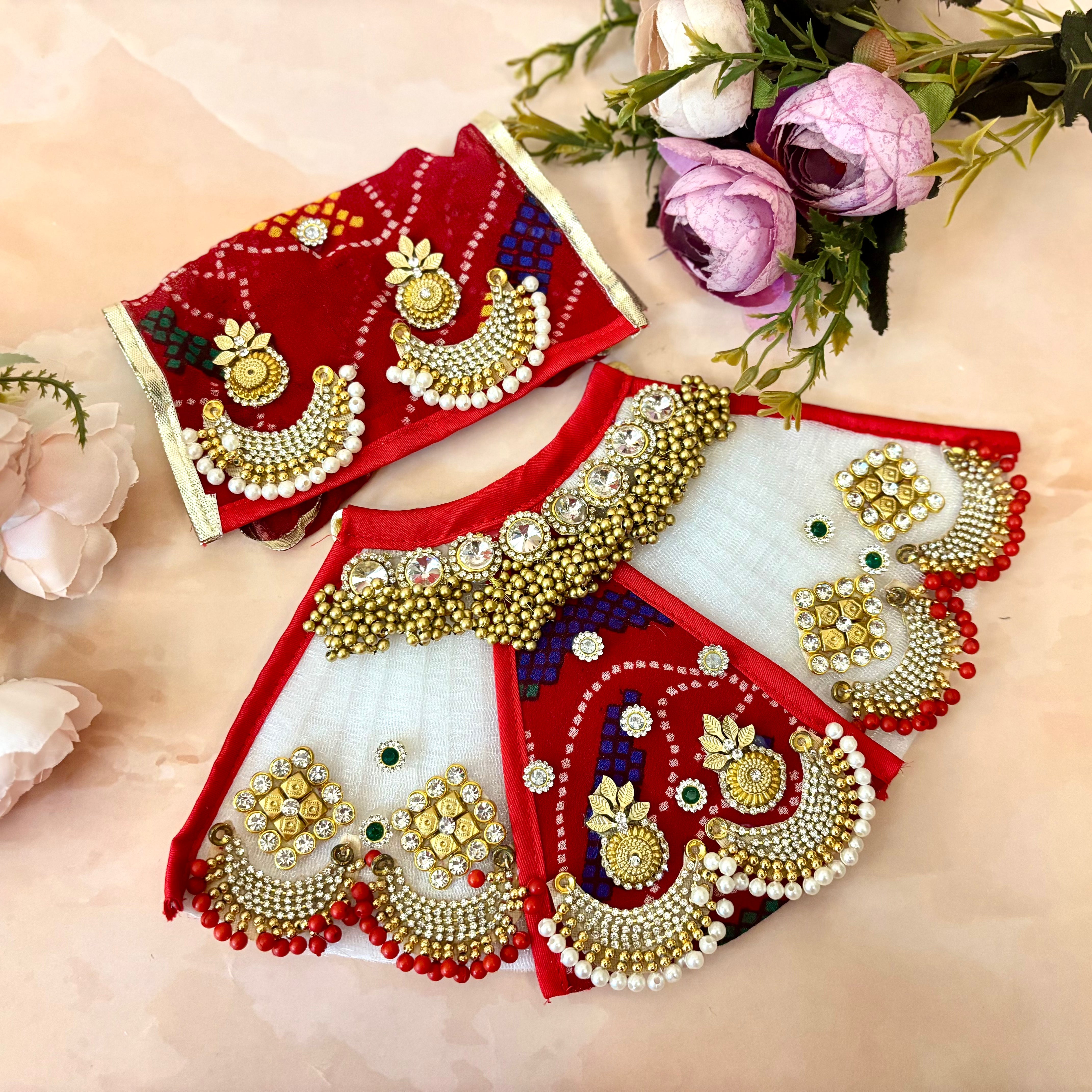 Handmade Lalit Shringar Radha Krishna Dress - Designer Laddu Gopal Poshak, Fancy Kanha Ji Dress for Janmashtami & Festivals, Bal Gopal & Krishna Ji Dress