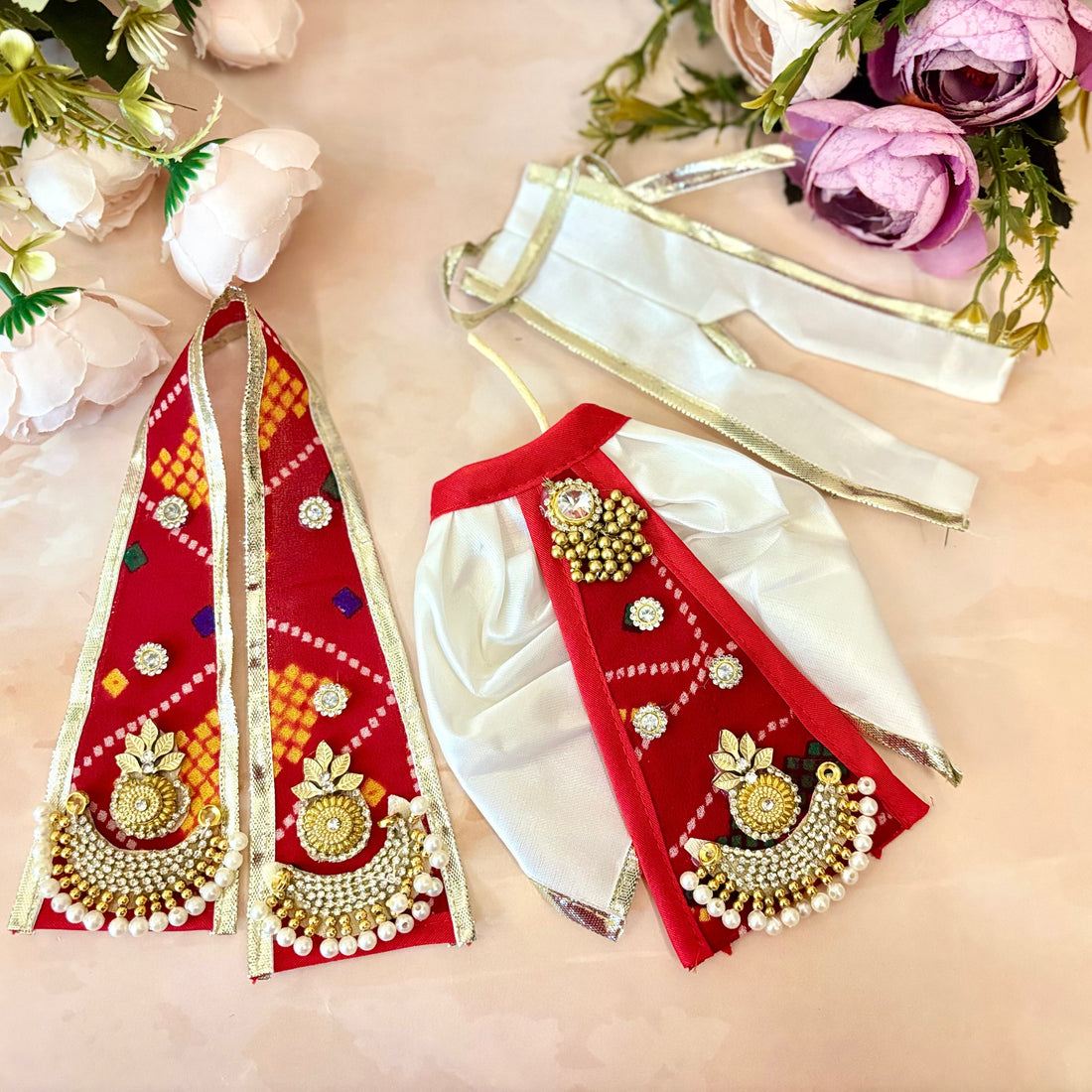 Handmade Lalit Shringar Radha Krishna Dress - Designer Laddu Gopal Poshak, Fancy Kanha Ji Dress for Janmashtami & Festivals, Bal Gopal & Krishna Ji Dress