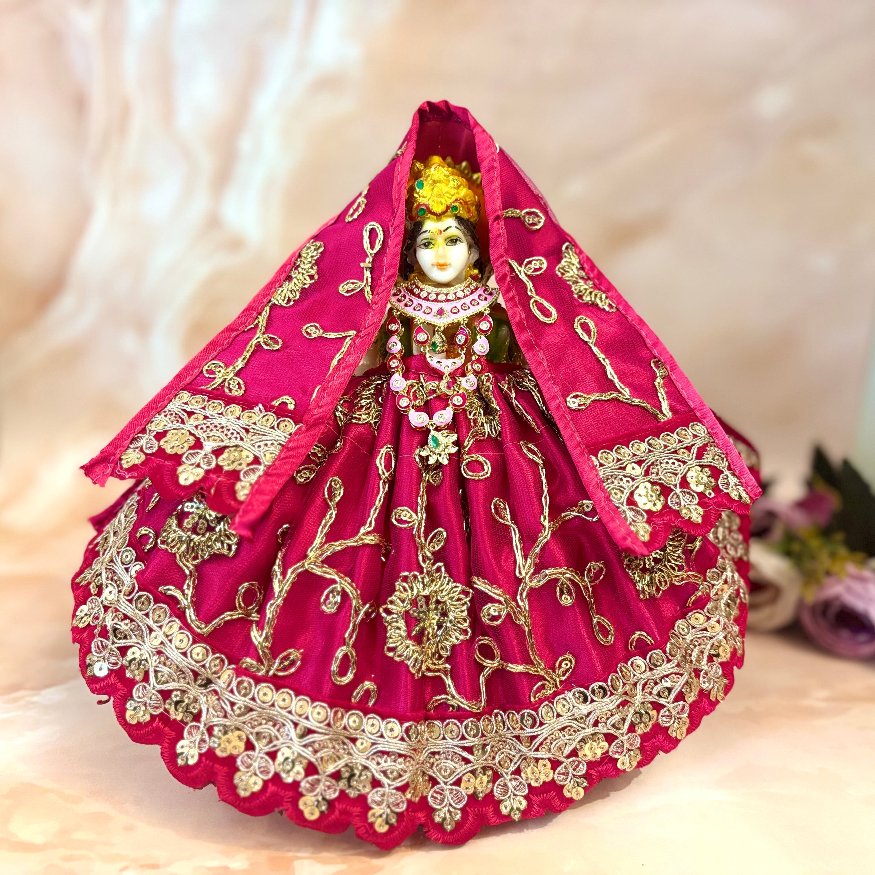 Handmade Devi Ranjana Mata Rani Dress - Designer Laddu Gopal Poshak, Fancy Kanha Ji Dress for Janmashtami, Bal Gopal & Krishna Ji Celebrations