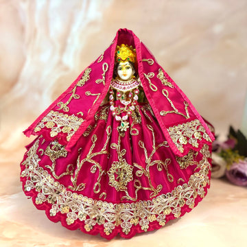 Handmade Devi Ranjana Mata Rani Dress - Designer Laddu Gopal Poshak, Fancy Kanha Ji Dress for Janmashtami, Bal Gopal & Krishna Ji Celebrations