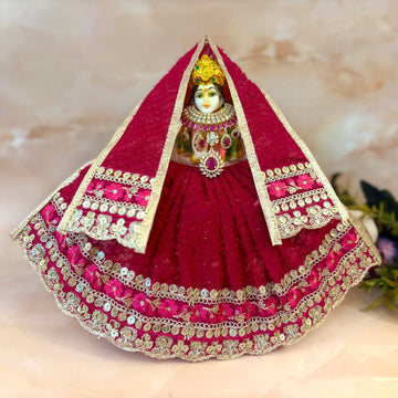 Handmade Adi Sobha Mata Rani Dress - Designer Laddu Gopal Poshak, Fancy Kanha Ji Dress for Janmashtami, Bal Gopal & Krishna Ji Celebration