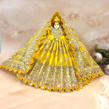 Handmade Peetambari Mata Rani Dress - Designer Laddu Gopal Dress, Kanha Ji Poshak, Bal Gopal Dress for Janmashtami Festival
