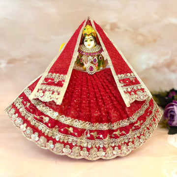 Handmade Kameshwari Mata Rani Dress - Designer Laddu Gopal Dress, Kanha Ji Poshak, Bal Gopal Dress for Janmashtami Festival