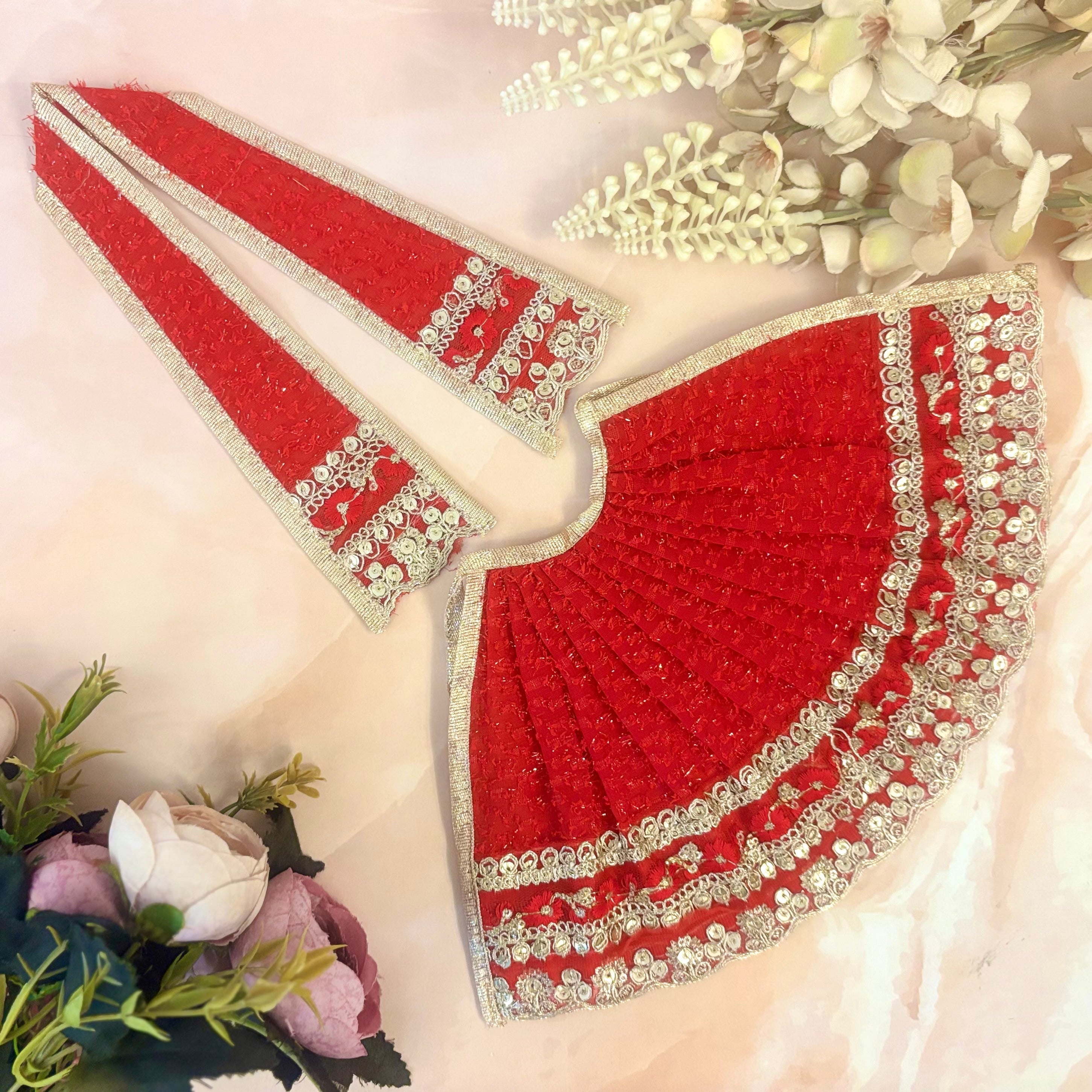 Handmade Kameshwari Mata Rani Dress - Designer Laddu Gopal Dress, Kanha Ji Poshak, Bal Gopal Dress for Janmashtami Festival