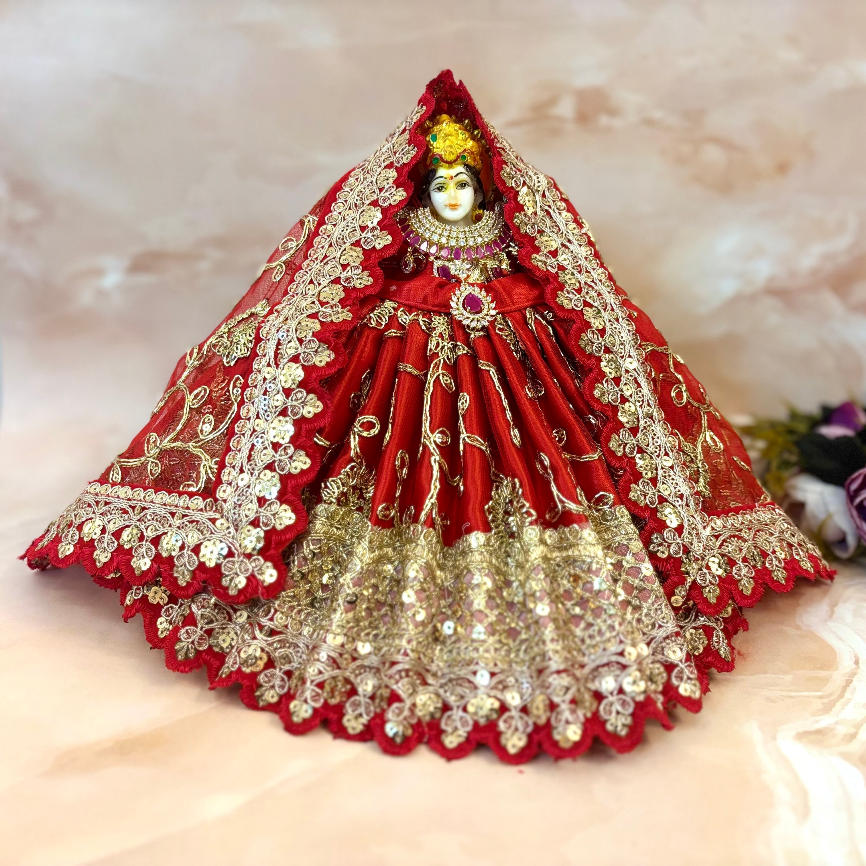 Handmade Ambika Rani Mata Rani Dress - Designer Laddu Gopal Dress, Kanha Ji Poshak, Bal Gopal Dress for Janmashtami Festival