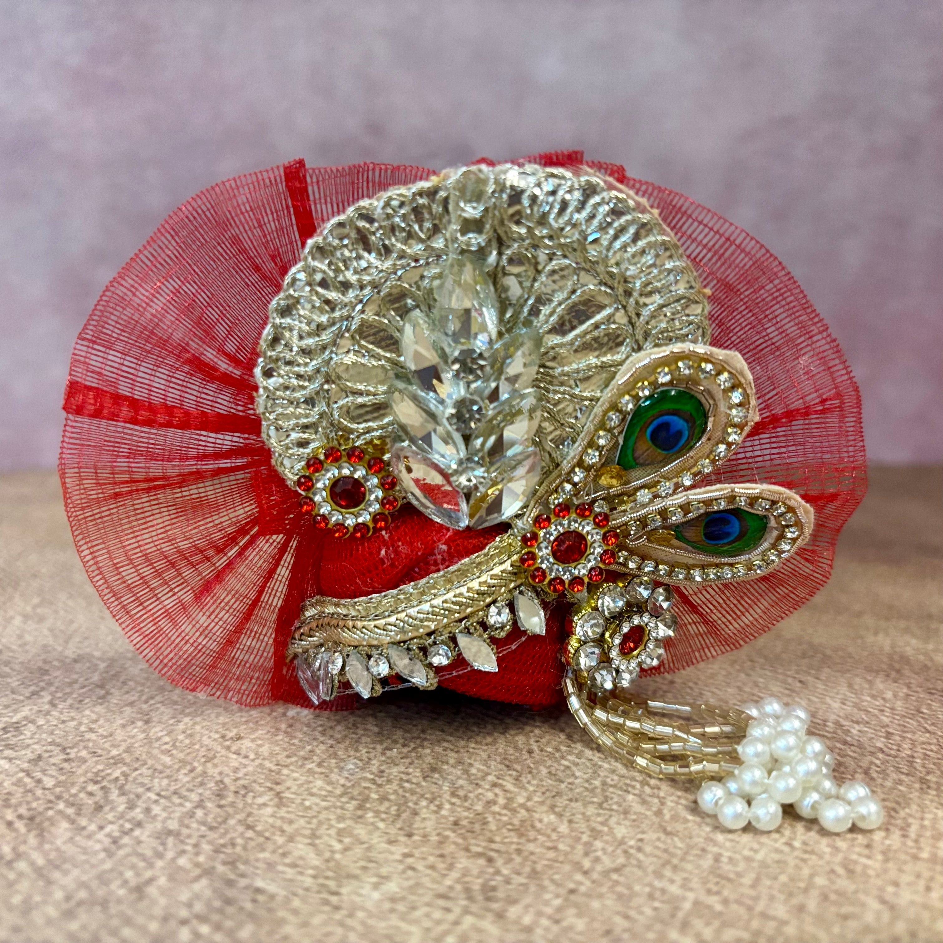 Handmade Mayurprabha Laddu Gopal Dress - Designer Kanha Ji Poshak, Fancy Bal Gopal Dress for Janmashtami Celebration