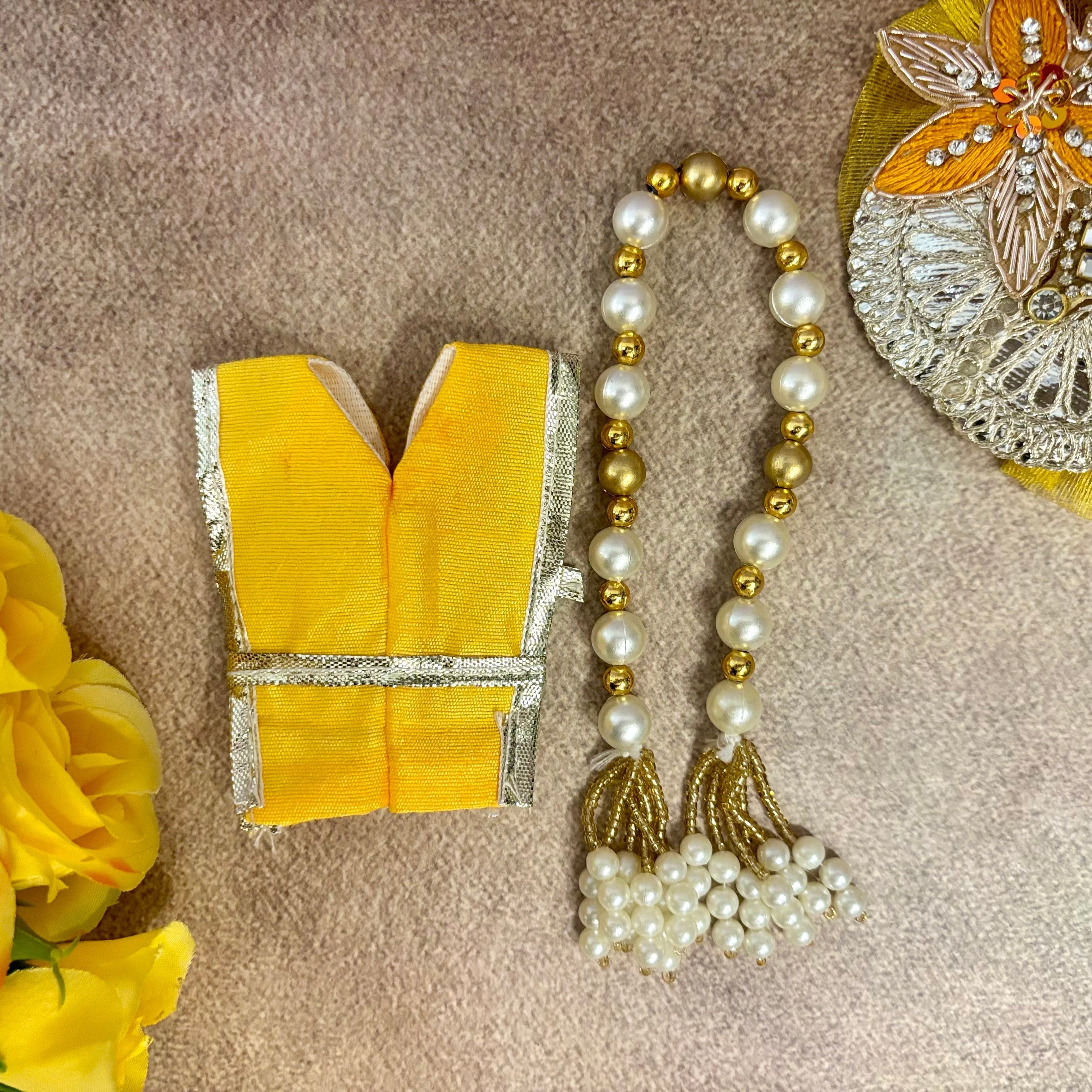 Handmade Kanakyugal Laddu Gopal Dress - Designer Kanha Ji Poshak, Fancy Bal Gopal Dress for Janmashtami Celebrations, Krishna Ji Dress