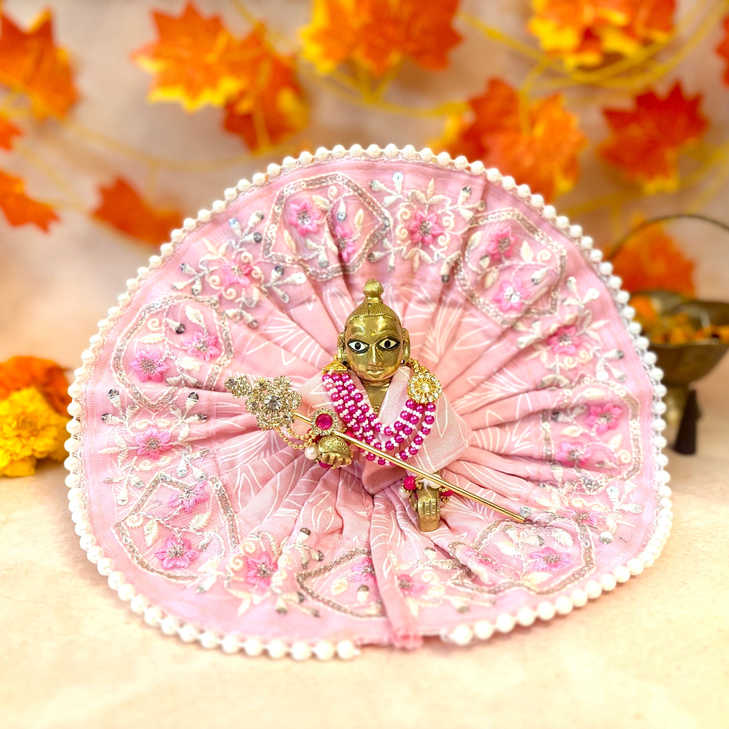 Handmade Vasant Shringar Laddu Gopal Dress Set of 2 - Designer Kanha Ji Poshak, Fancy Bal Gopal Dress for Janmashtami Celebrations