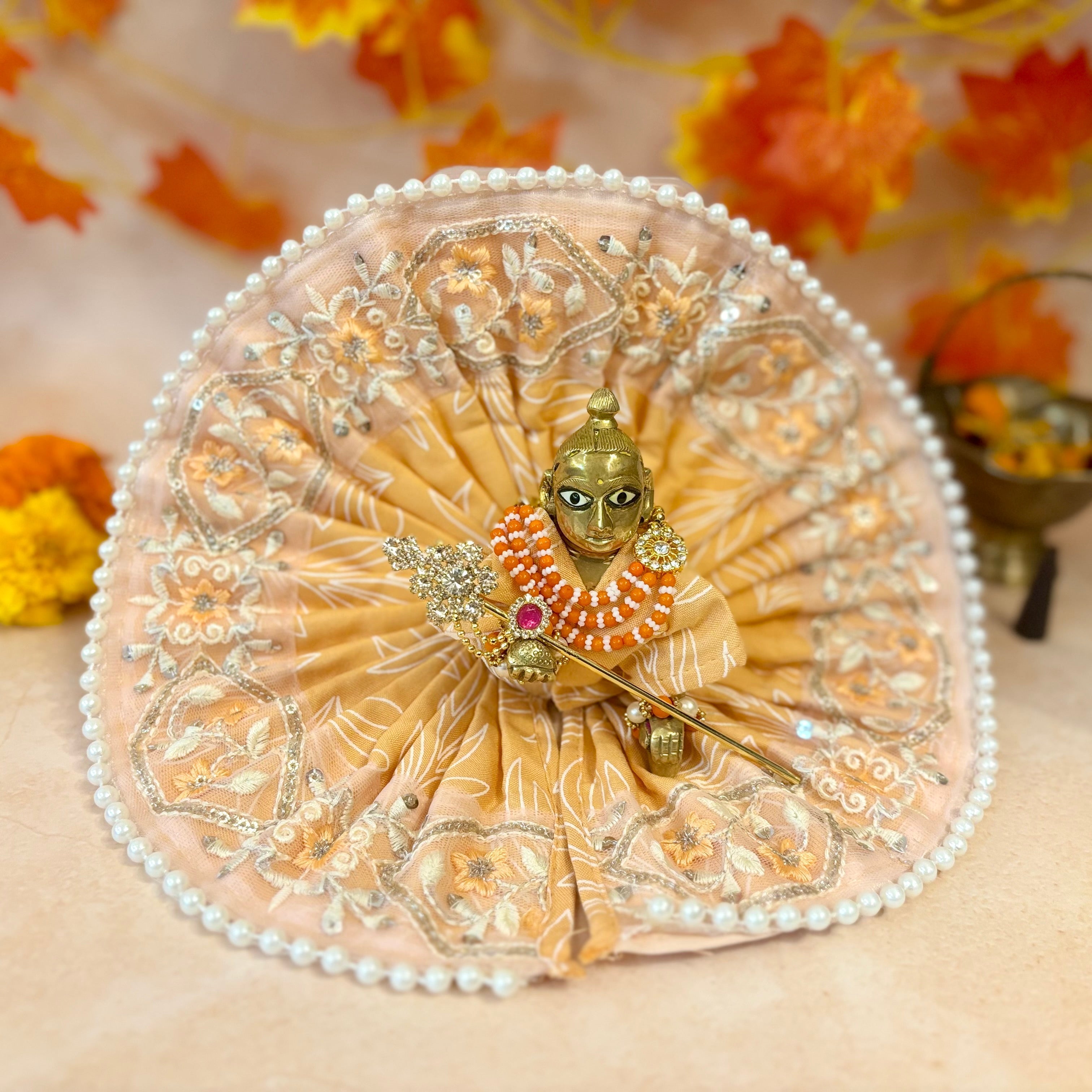 Handmade Pushp Shringar Laddu Gopal Dress - Pack of 2, Designer Kanha Ji Poshak for Janmashtami, Fancy Bal Gopal & Krishna Ji Dress