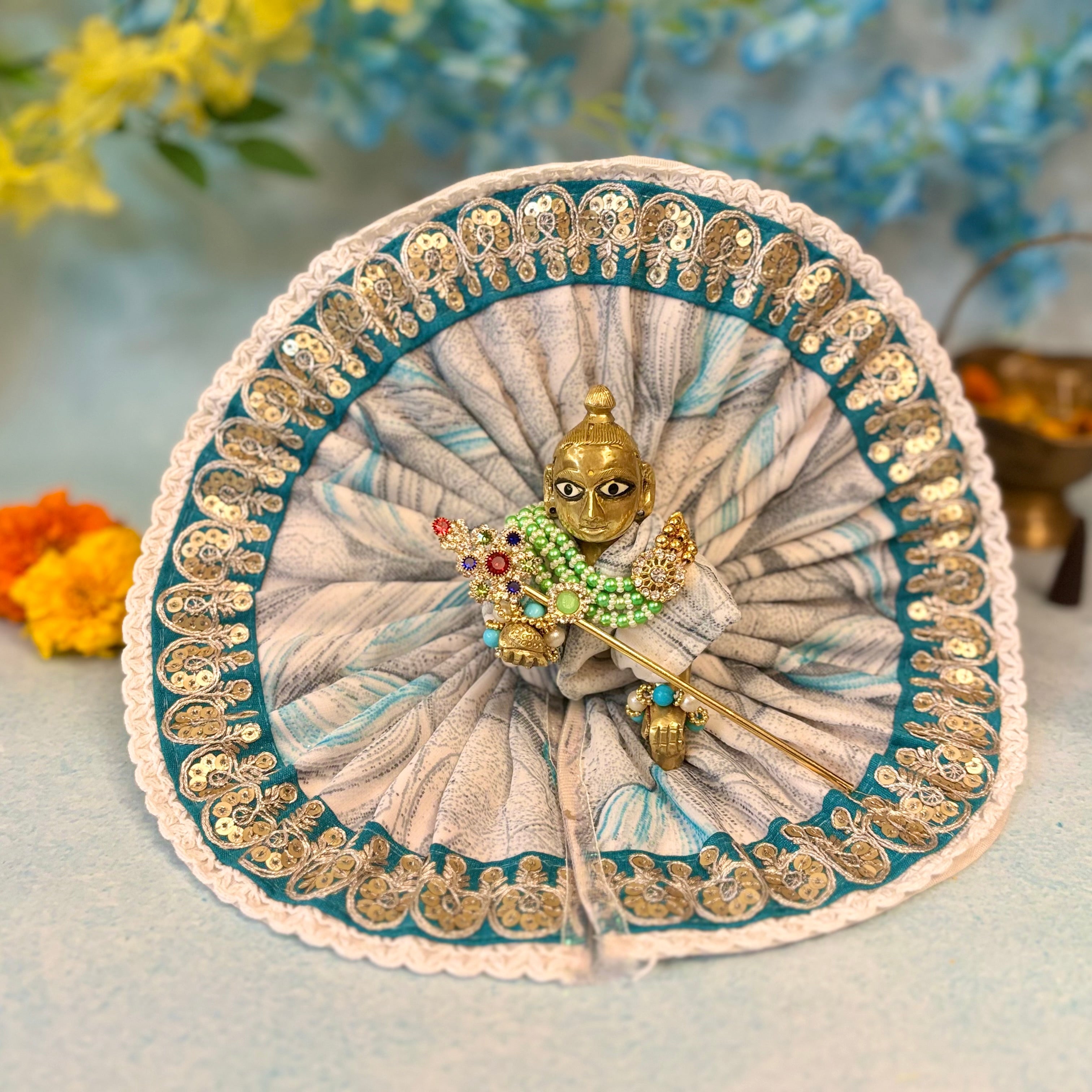 Anandya Handmade Laddu Gopal Dress Set (Pack of 2) - Designer Kanha Ji Poshak & Bal Gopal Dress for Janmashtami Festival