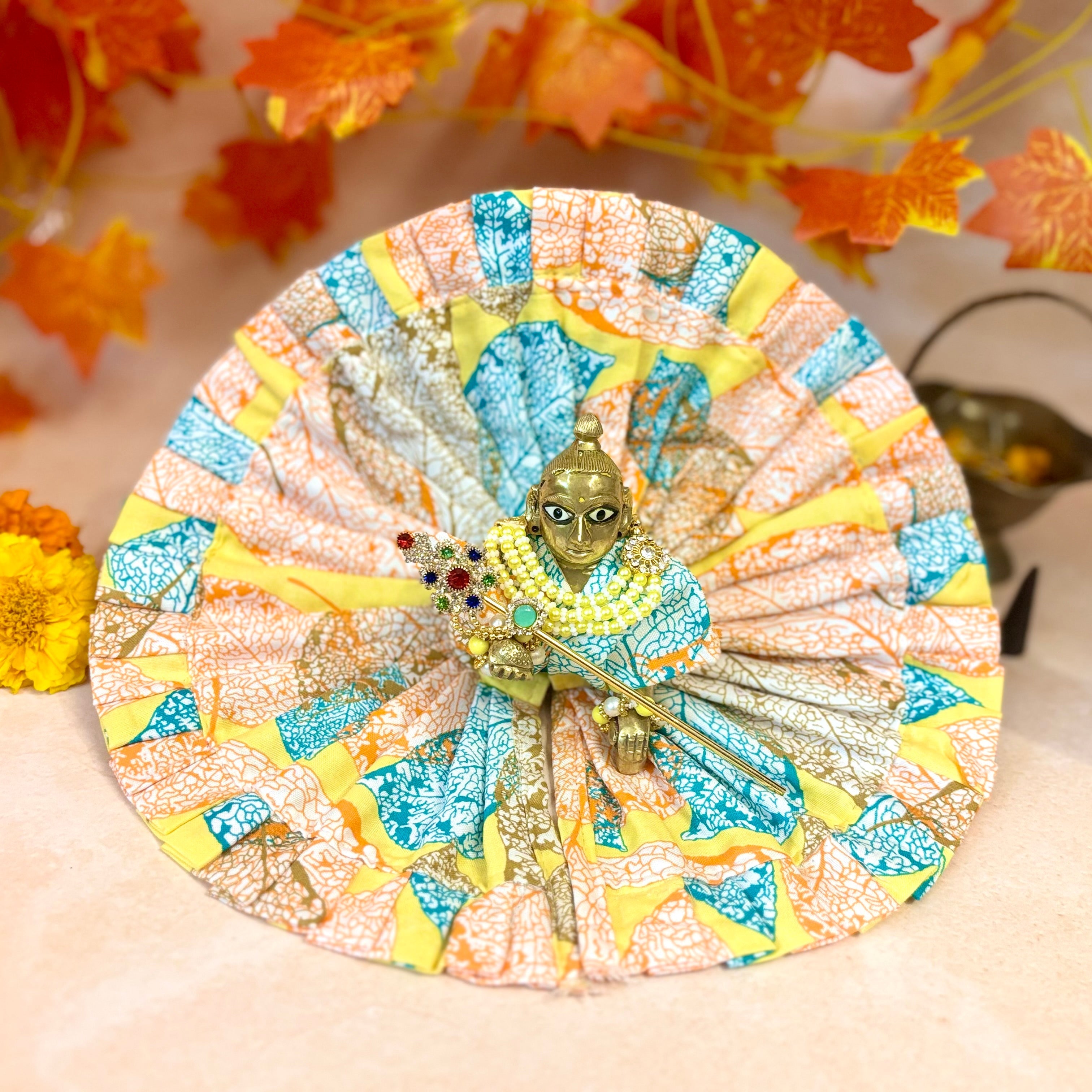 Handmade Vasant Shringar Laddu Gopal Dress - Pack of 2, Designer Kanha Ji Poshak for Janmashtami, Fancy Bal Gopal & Krishna Ji Dress