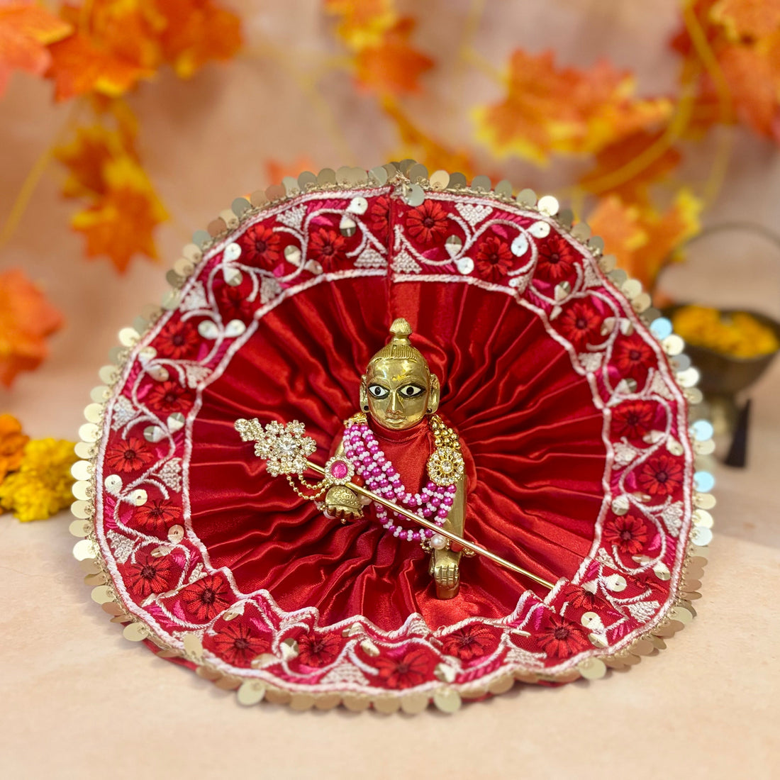 Vrinda Handmade Laddu Gopal Dress Set (Pack of 2) - Designer Kanha Ji Poshak & Bal Gopal Dress for Janmashtami Festival