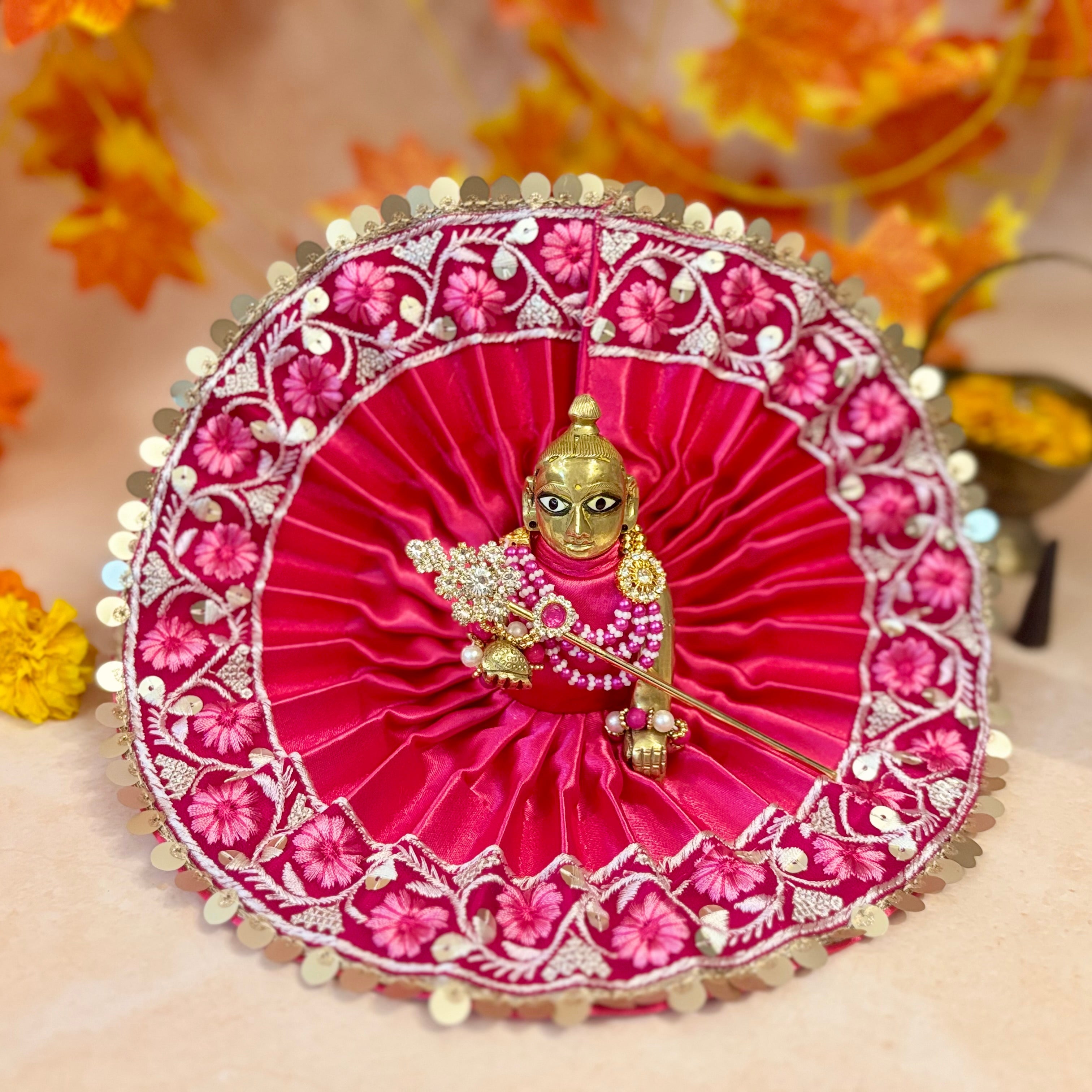 Handmade Neelam Laddu Gopal Dress Set (Pack of 2) - Designer Kanha Ji Poshak & Bal Gopal Dress for Janmashtami Festival