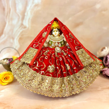 Handmade Rajeshwari Mata Rani Dress - Designer Laddu Gopal Poshak, Fancy Kanha Ji Dress for Janmashtami, Bal Gopal & Krishna Ji Celebrations