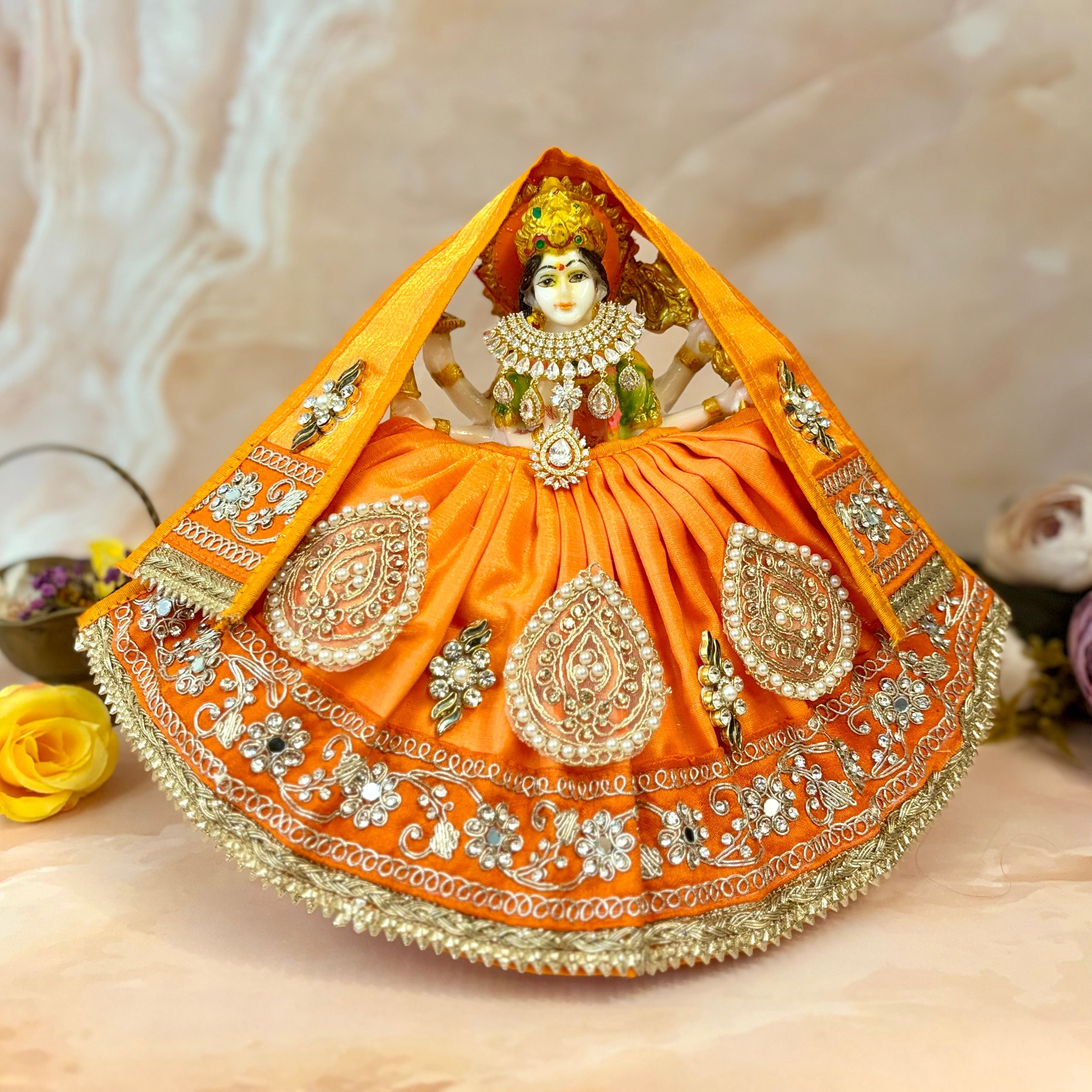 Handmade Indrani Mata Rani Dress - Designer Laddu Gopal Poshak, Fancy Kanha Ji Dress for Janmashtami, Bal Gopal & Krishna Ji Celebrations