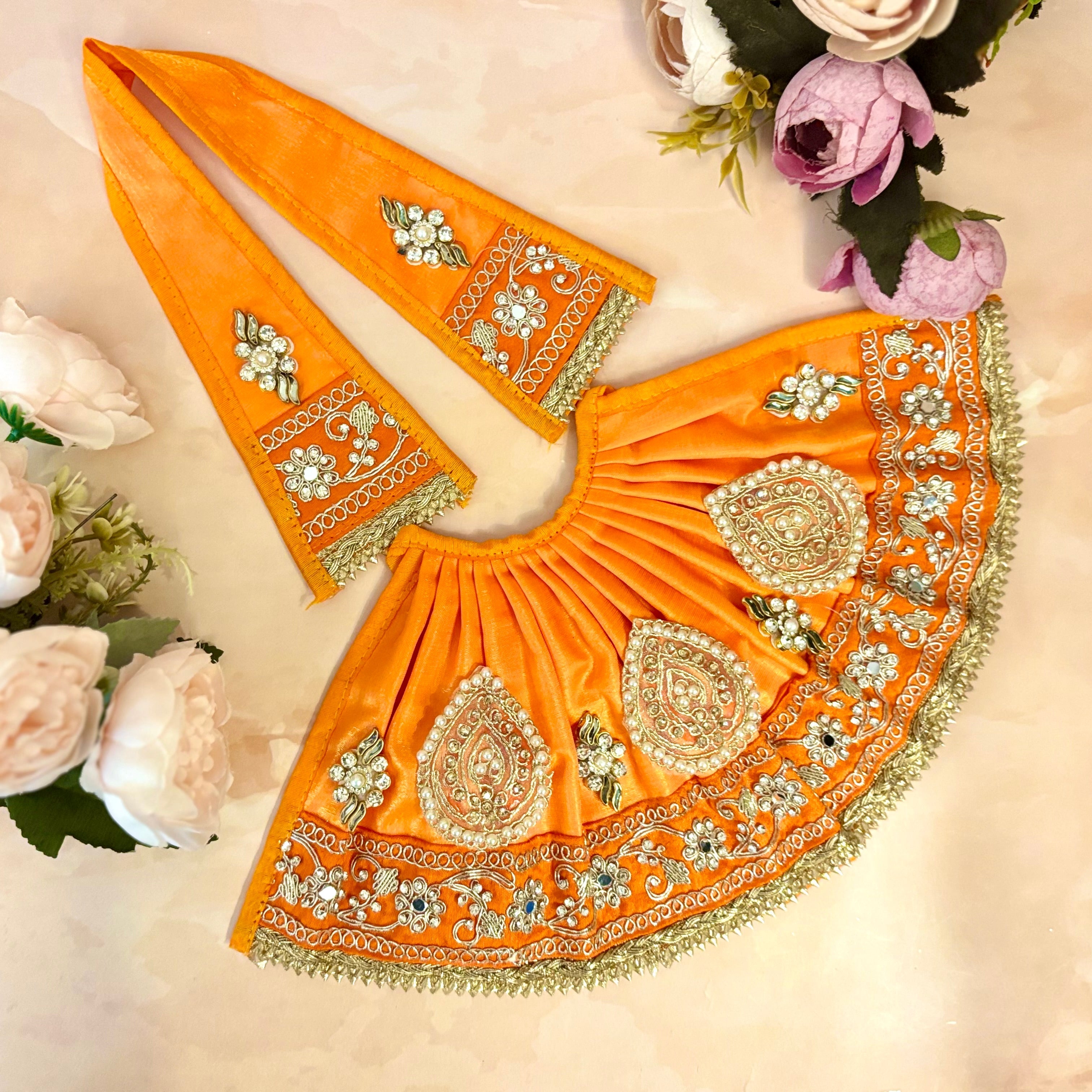 Handmade Indrani Mata Rani Dress - Designer Laddu Gopal Poshak, Fancy Kanha Ji Dress for Janmashtami, Bal Gopal & Krishna Ji Celebrations