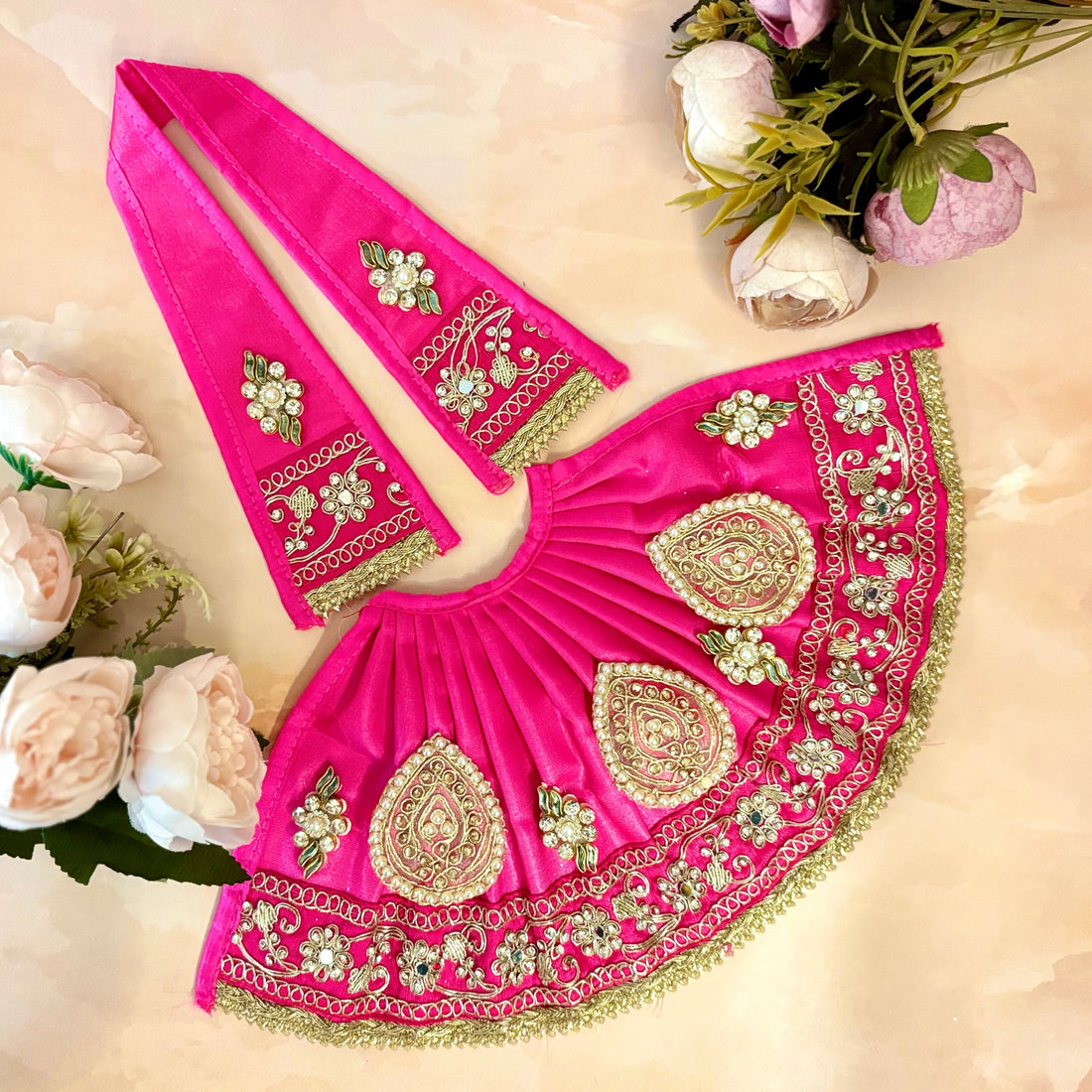 Handmade Hemavati Mata Rani Dress - Designer Laddu Gopal Poshak, Fancy Bal Gopal Dress for Janmashtami & Krishna Ji Celebrations