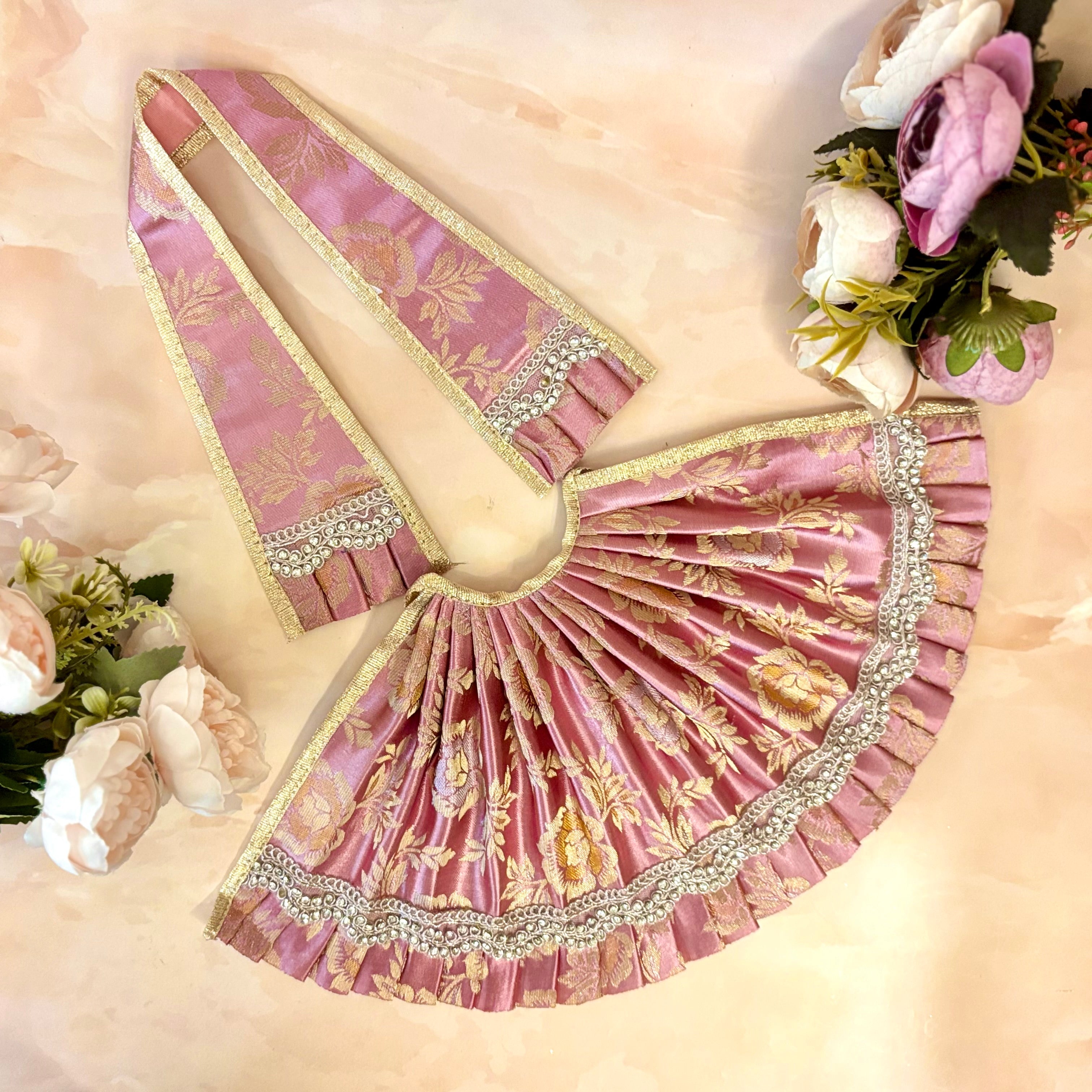 Handmade Designer Aadishakti Mata Rani Dress - Perfect for Janmashtami, Laddu Gopal Dress, Kanha Ji Poshak, Bal Gopal Dress & Krishna Ji Dress