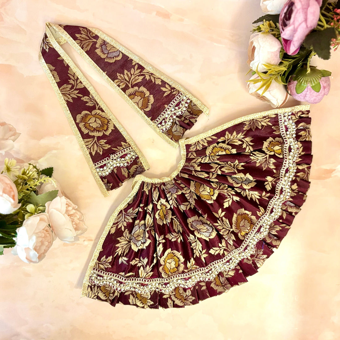 Handmade Kamakhya Mata Rani Dress - Designer Laddu Gopal Dress, Fancy Kanha Ji Poshak, Bal Gopal & Krishna Ji Dress for Janmashtami Festival