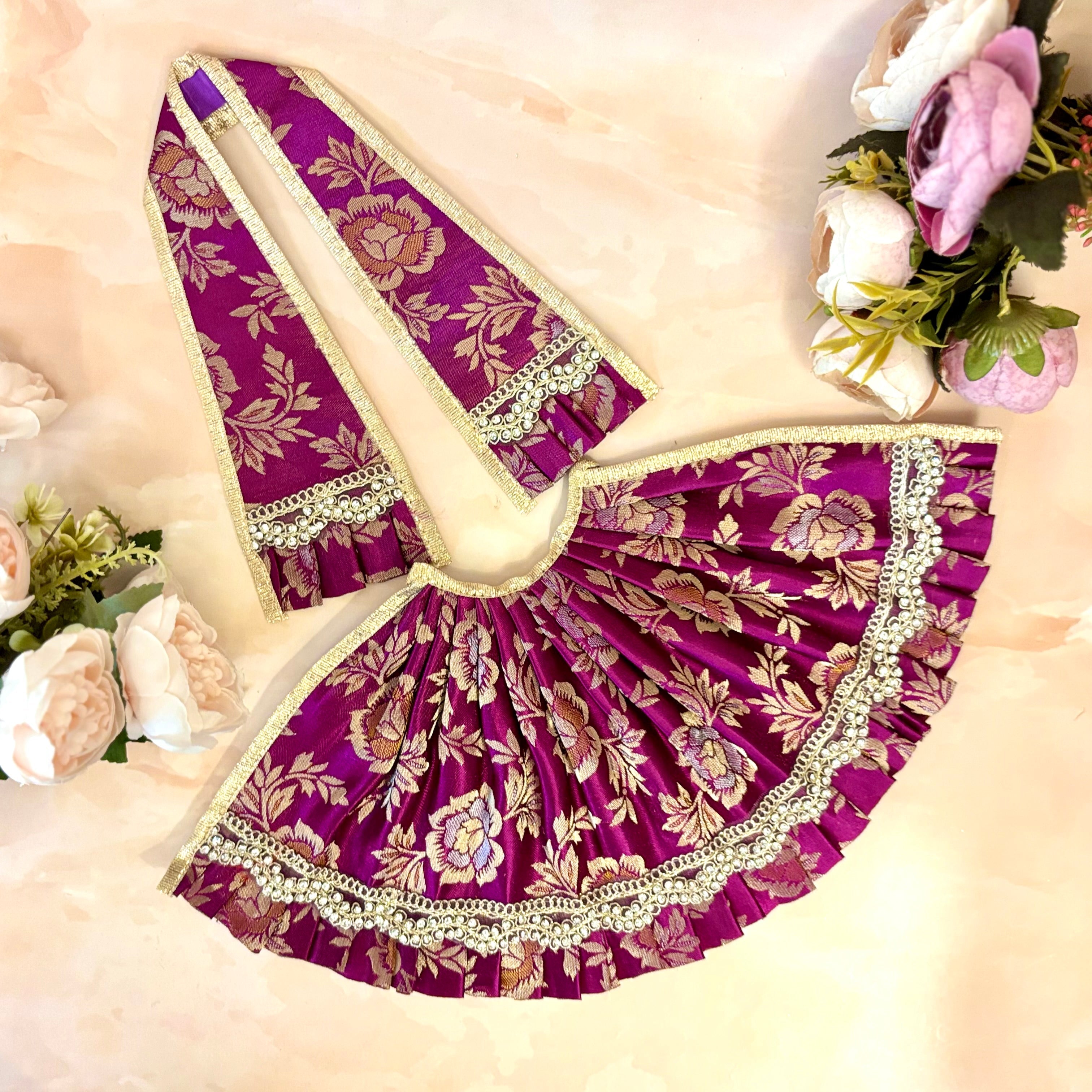 Handmade Brahmacharini Mata Rani Dress - Designer Laddu Gopal Poshak, Fancy Kanha Ji Dress for Janmashtami, Bal Gopal & Krishna Ji Celebrations
