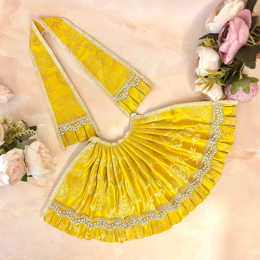 Handmade Mahagauri Mata Rani Dress - Designer Laddu Gopal Dress, Kanha Ji Poshak, Bal Gopal & Krishna Ji Dress for Janmashtami Festival