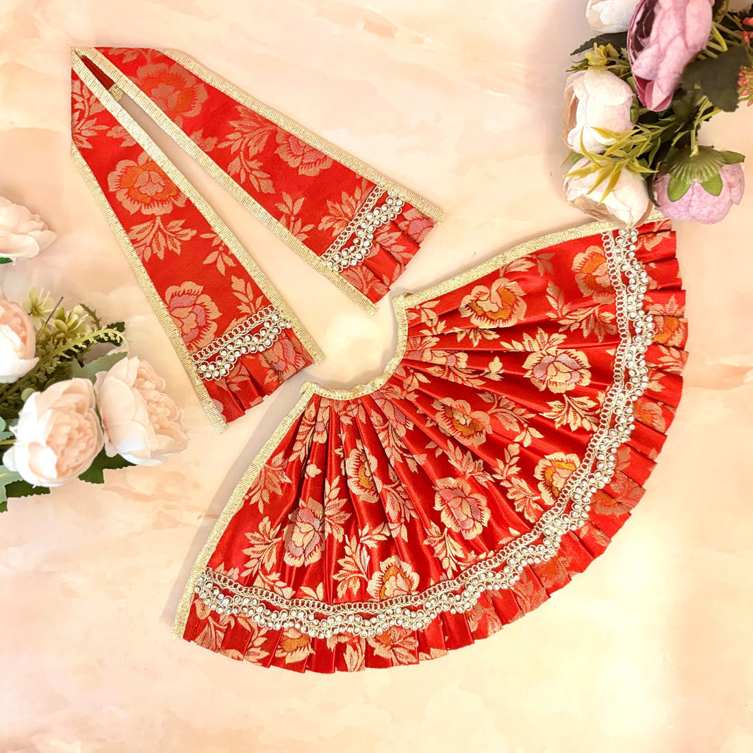 Handmade Sarveshvari Mata Rani Dress - Designer Laddu Gopal Poshak, Fancy Kanha Ji Dress for Janmashtami, Bal Gopal & Krishna Ji Celebrations
