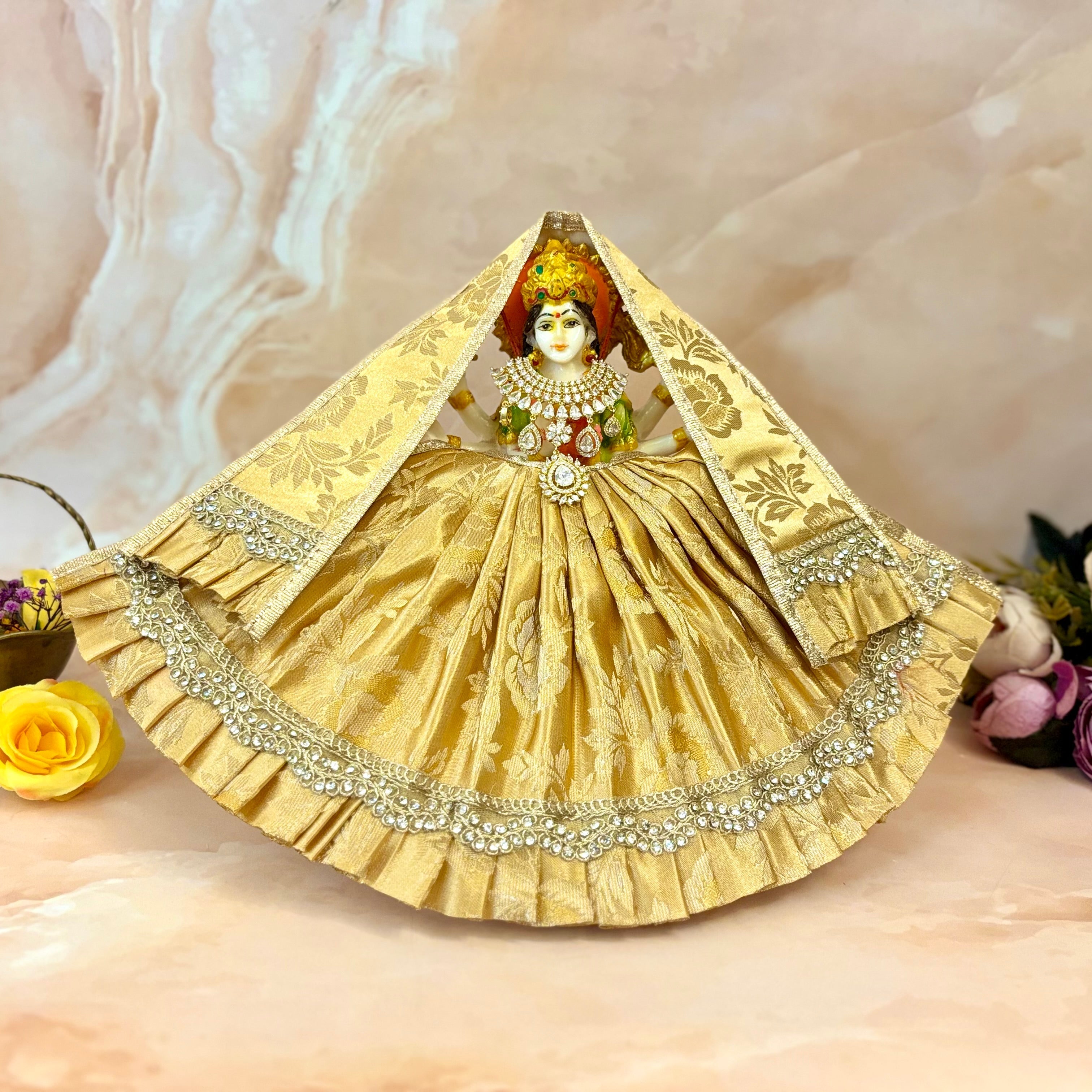 Handmade Designer Satakshi Mata Rani Dress for Laddu Gopal | Fancy Kanha Ji Poshak & Bal Gopal Dress for Janmashtami Celebrations