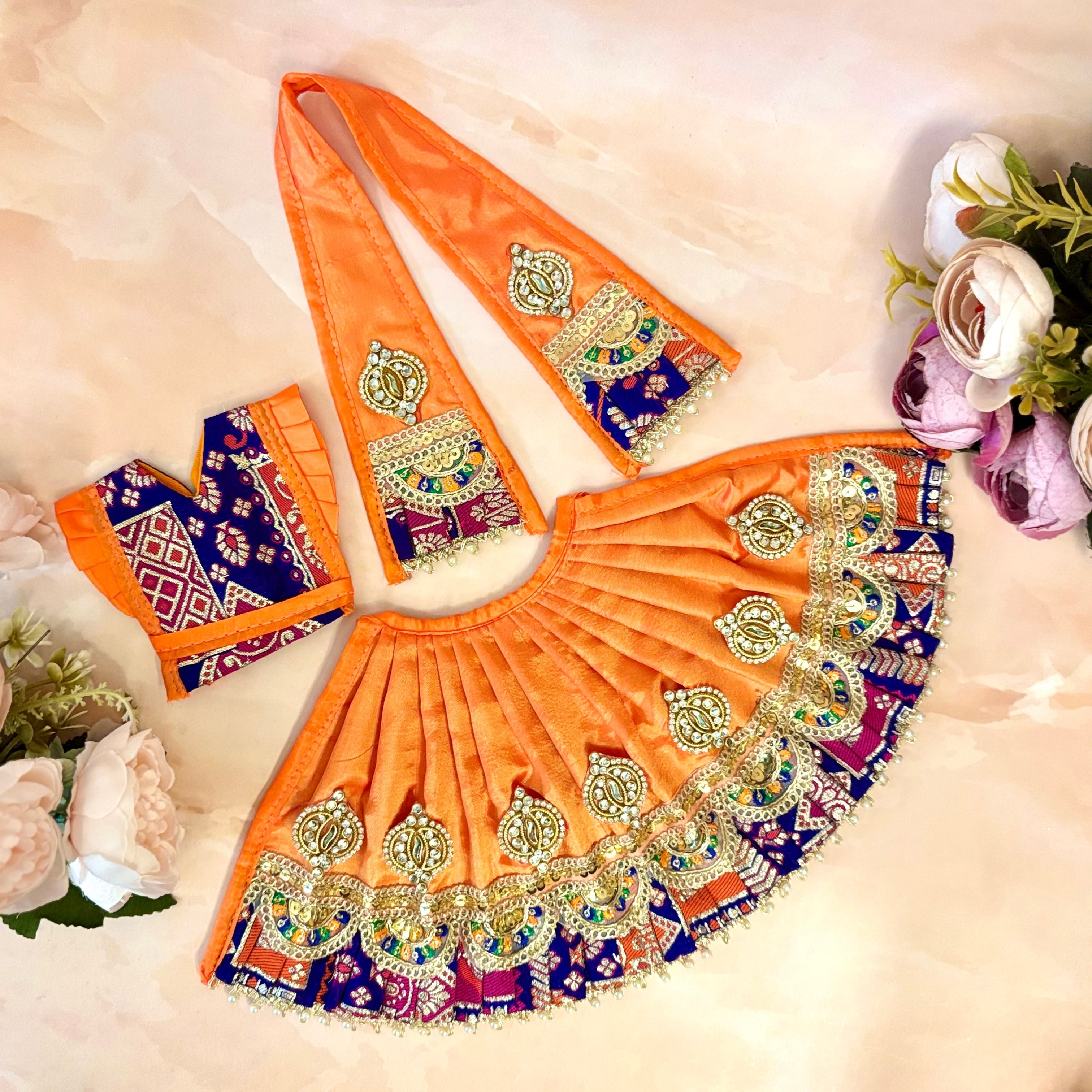 Handmade Designer Kushmanda Mata Rani Dress - Perfect for Janmashtami | Laddu Gopal Dress, Kanha Ji Poshak, Bal Gopal & Krishna Ji Dress