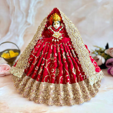 Handmade Rajeshwari Mata Rani Dress - Designer Laddu Gopal Dress, Kanha Ji Poshak, Bal Gopal Dress for Janmashtami Festival