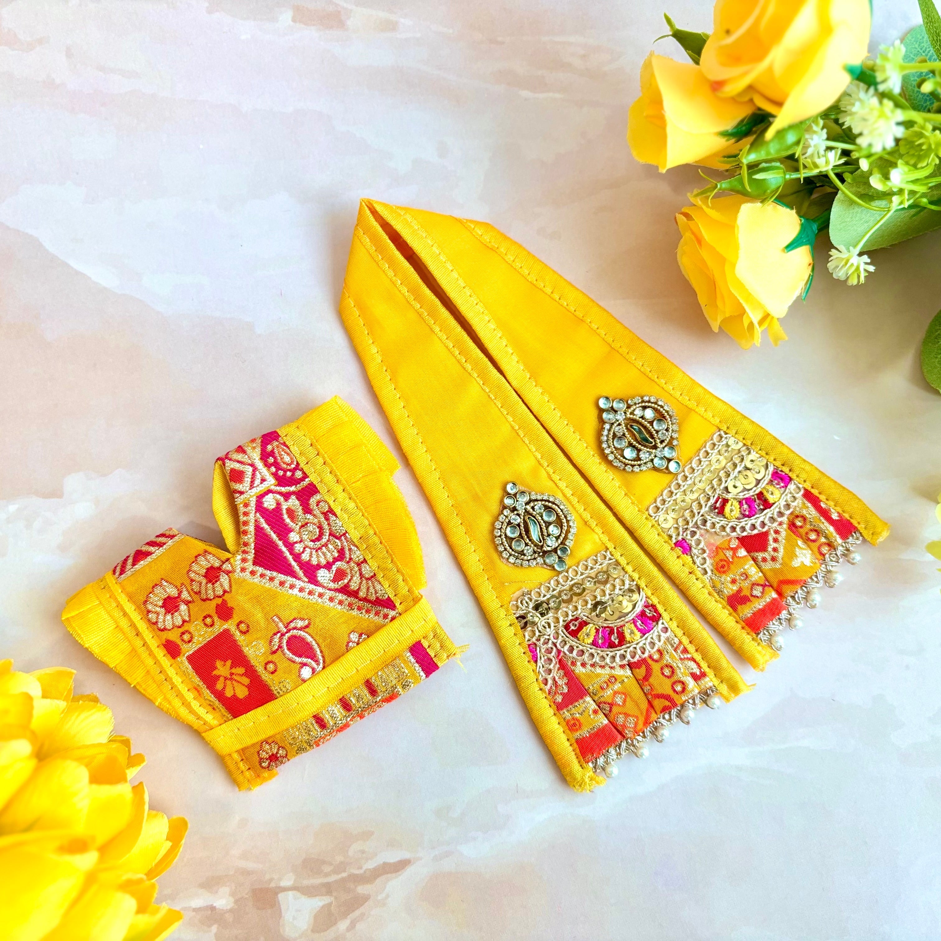 Handmade Kamini Mata Rani Dress - Designer Laddu Gopal Dress, Fancy Kanha Ji Poshak for Janmashtami, Bal Gopal & Krishna Ji Dress