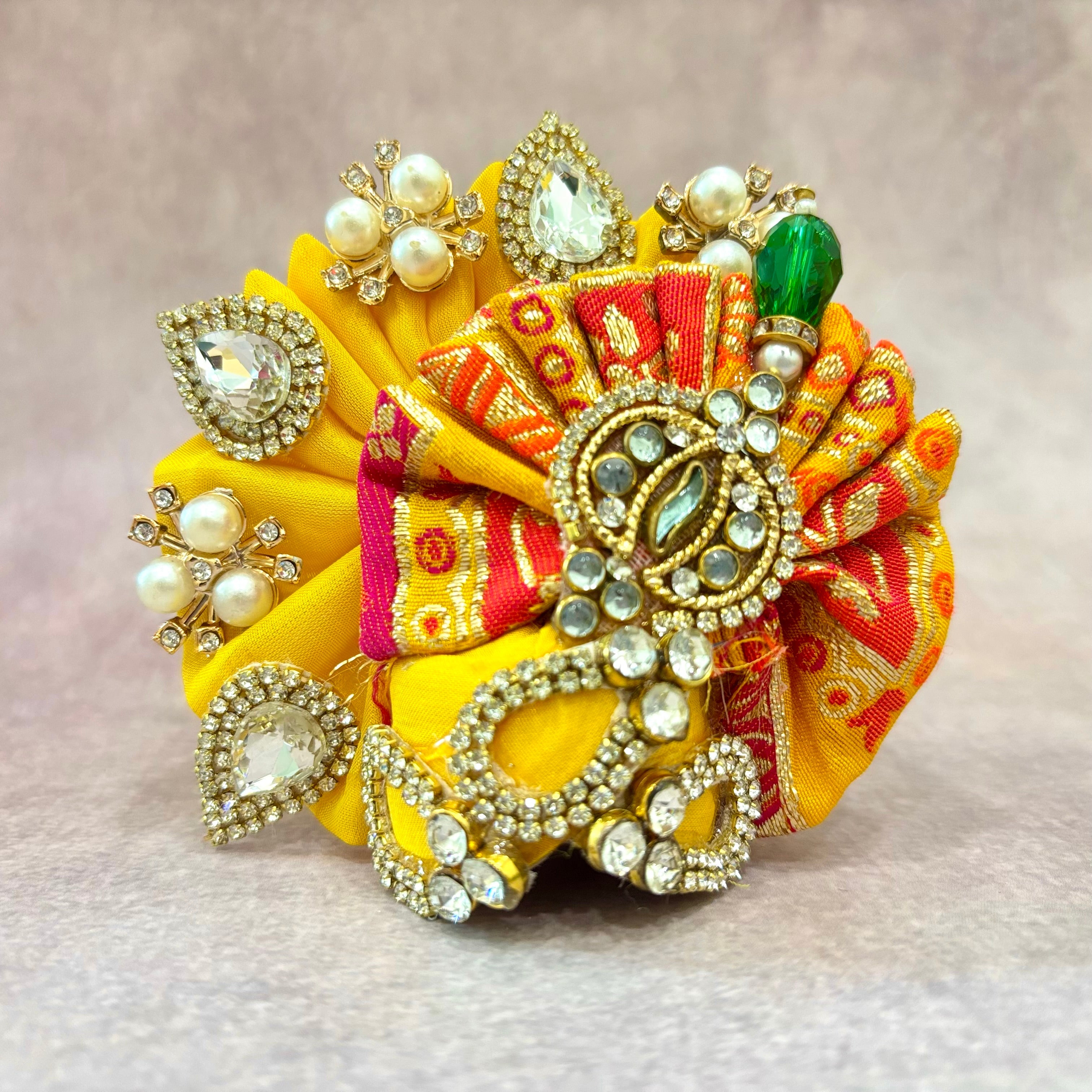 Handmade Keshari Laddu Gopal Dress - Designer Kanha Ji Poshak, Fancy Bal Gopal Dress for Janmashtami Celebrations, Krishna Ji Dress