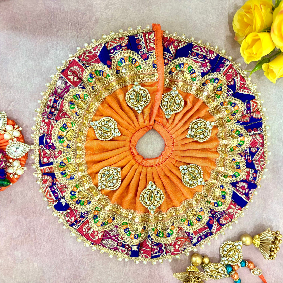 Handmade Kanchan Laddu Gopal Dress - Designer Kanha Ji Poshak, Fancy Bal Gopal Dress for Janmashtami Celebrations, Krishna Ji Dress
