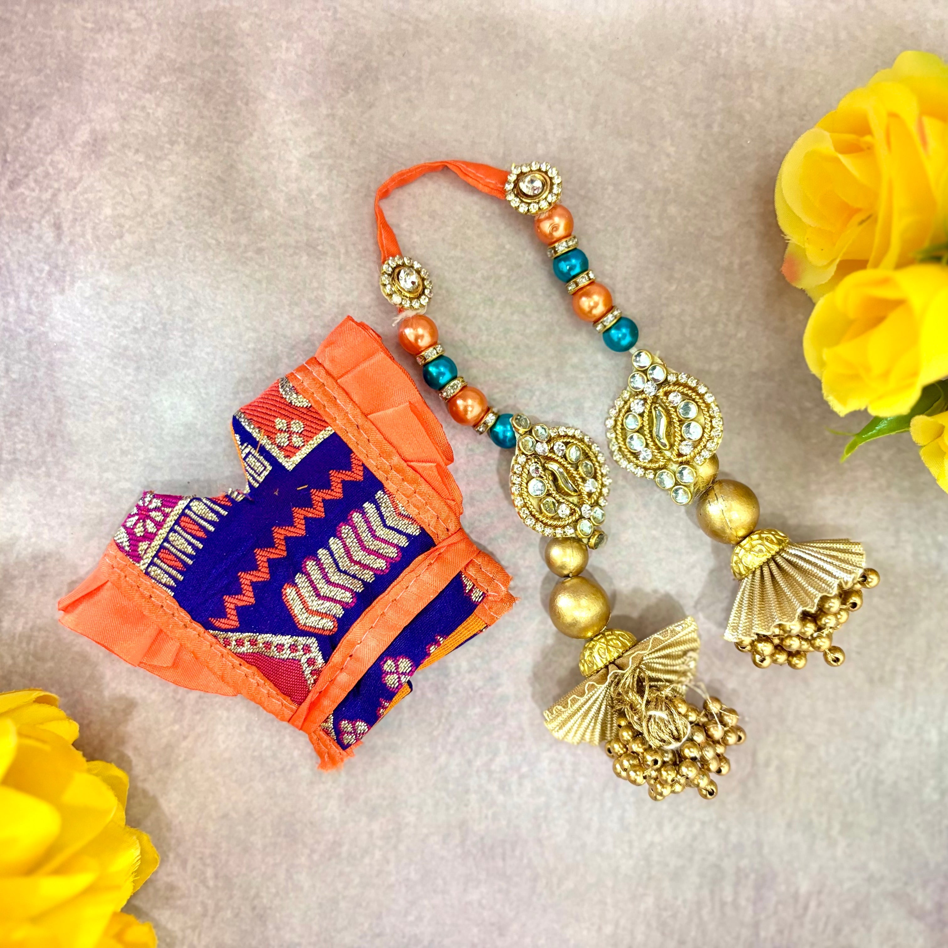 Handmade Kanchan Laddu Gopal Dress - Designer Kanha Ji Poshak, Fancy Bal Gopal Dress for Janmashtami Celebrations, Krishna Ji Dress