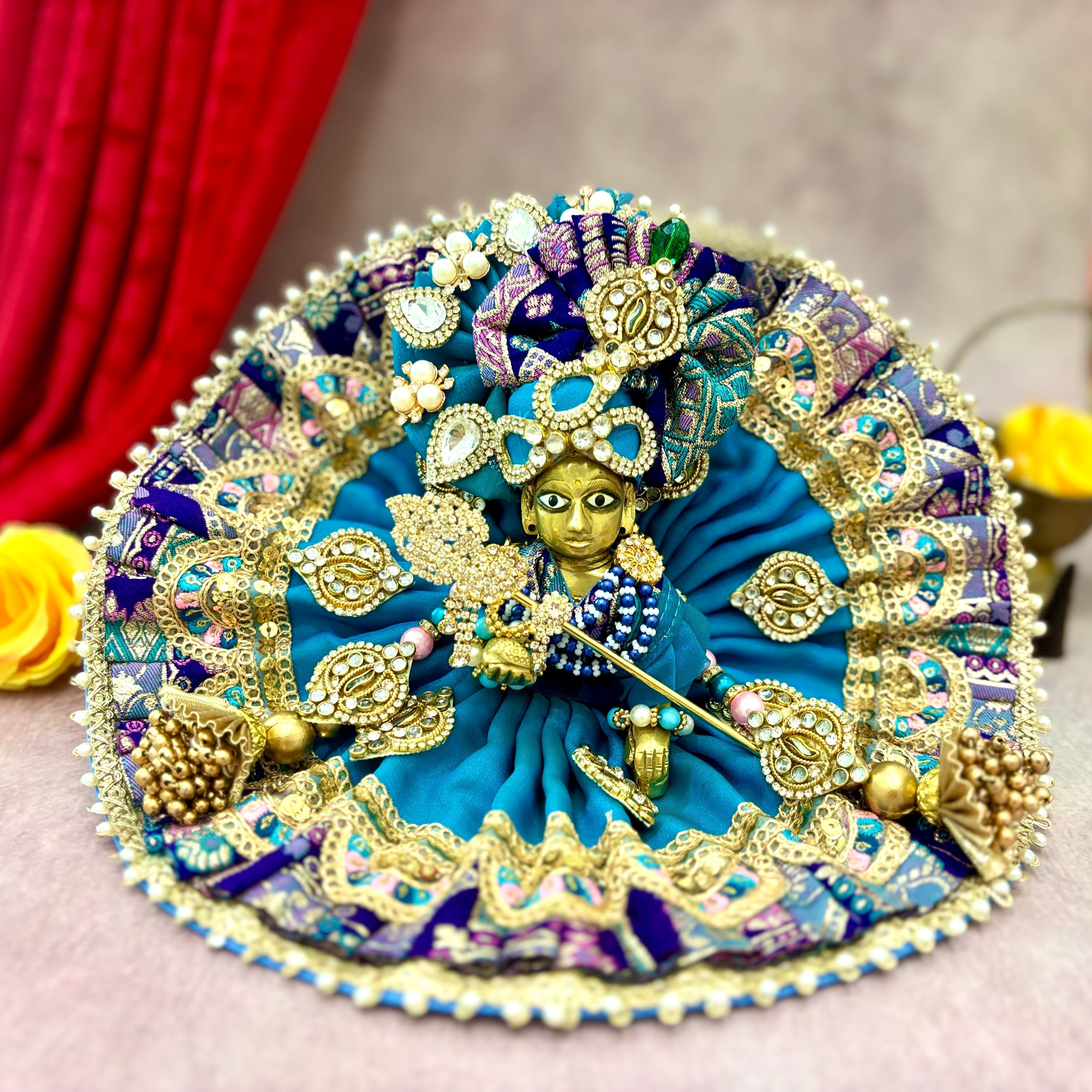 Handmade Navratri Laddu Gopal Dress - Designer Kanha Ji Poshak, Fancy Bal Gopal Dress for Janmashtami Celebrations, Krishna Ji Dress