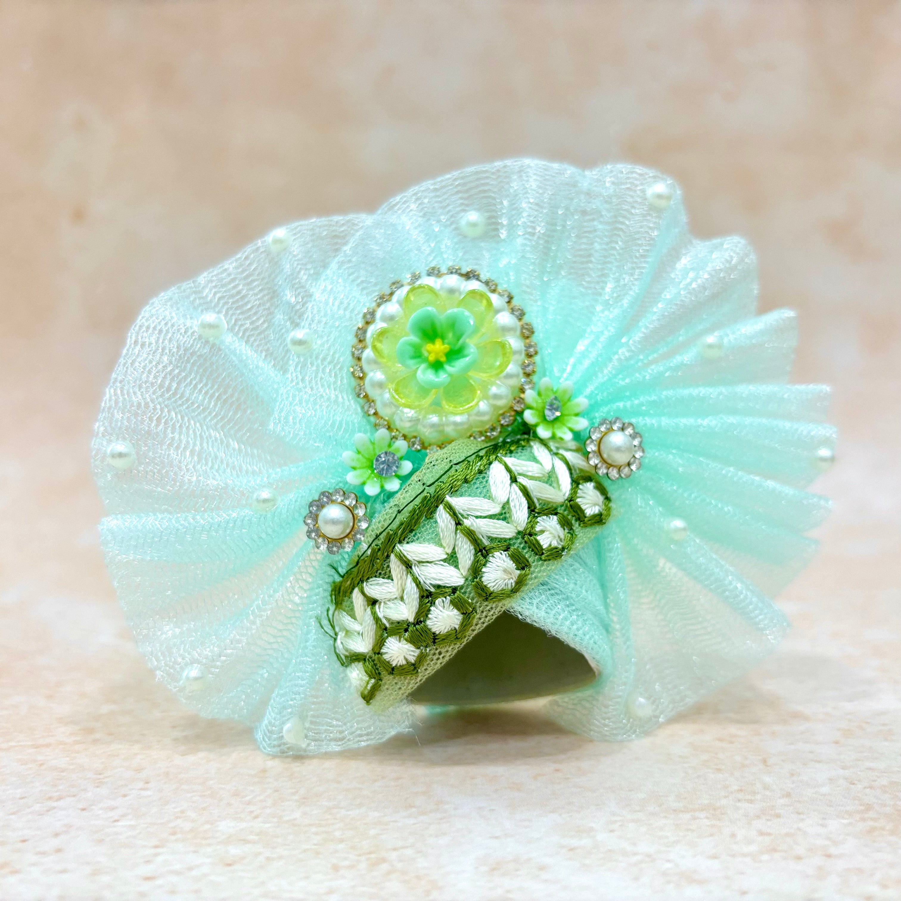 Handmade Shyamal Laddu Gopal Dress - Designer Kanha Ji Poshak, Fancy Bal Gopal Dress for Janmashtami Celebrations, Krishna Ji Dress