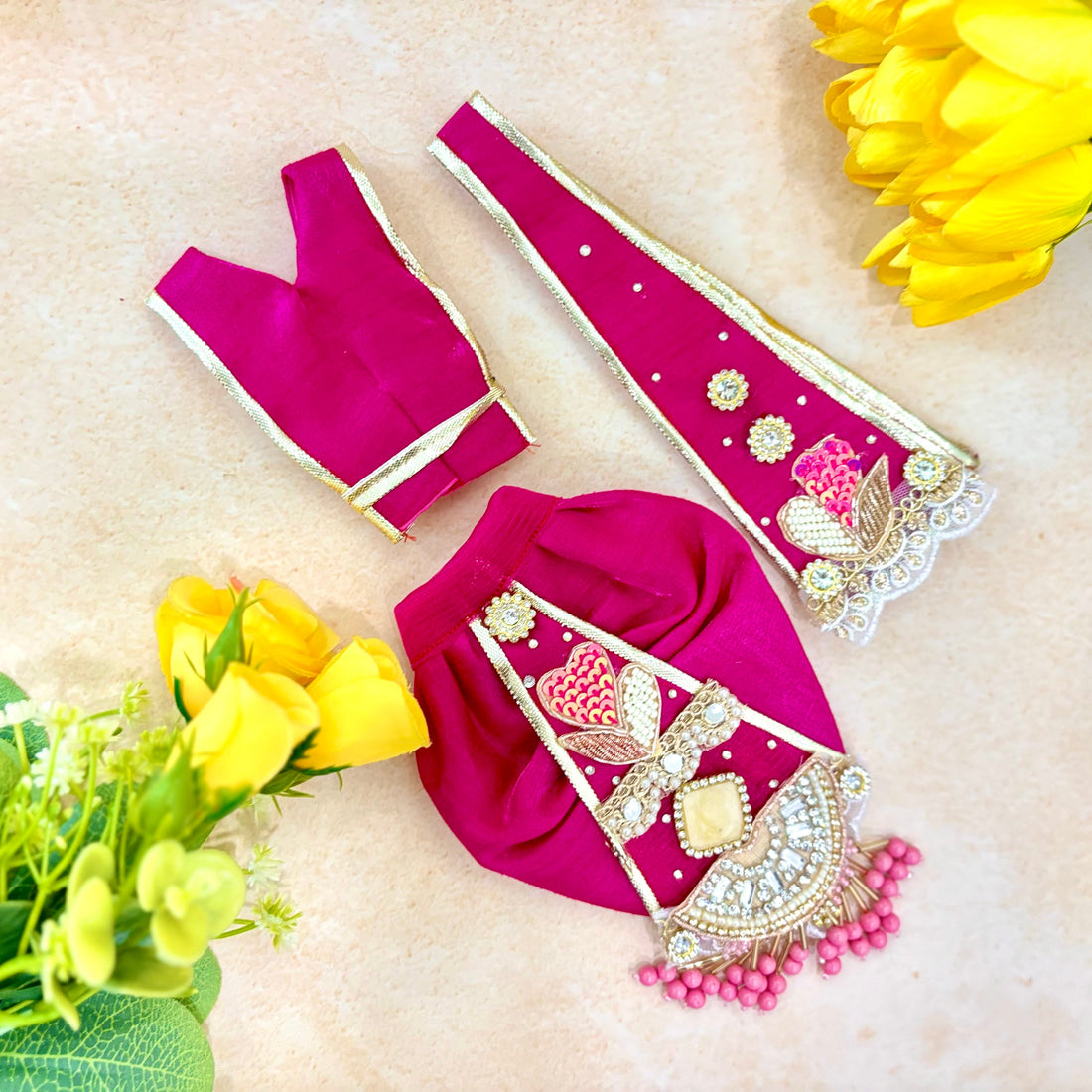 Handmade Designer Laddu Gopal Dress - Fancy Kanha Ji Poshak & Bal Gopal Dress for Janmashtami Celebrations | Krishna Ji Dress Collection