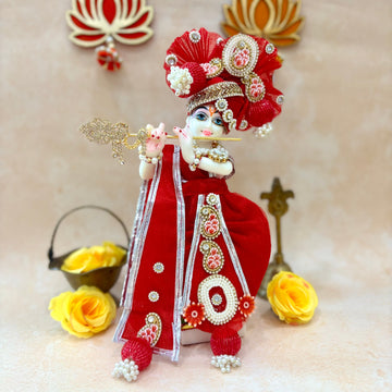 Handmade Vrindshyam Dhoti Set - Designer Laddu Gopal Dress for Janmashtami | Fancy Kanha Ji Poshak & Bal Gopal Dress | Krishna Ji Dress Collection